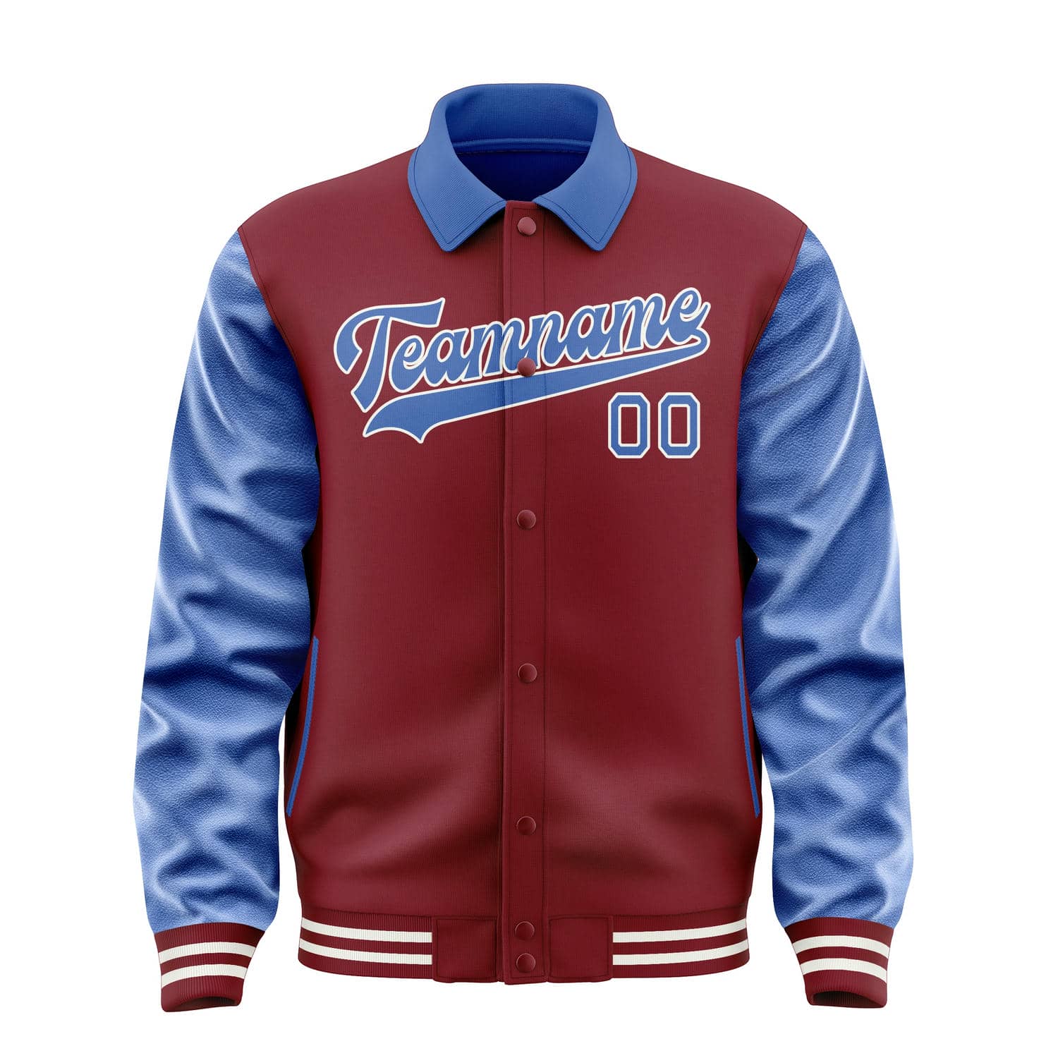 Maßgeschneidertes Karmesinrot Himmelblau Jacke