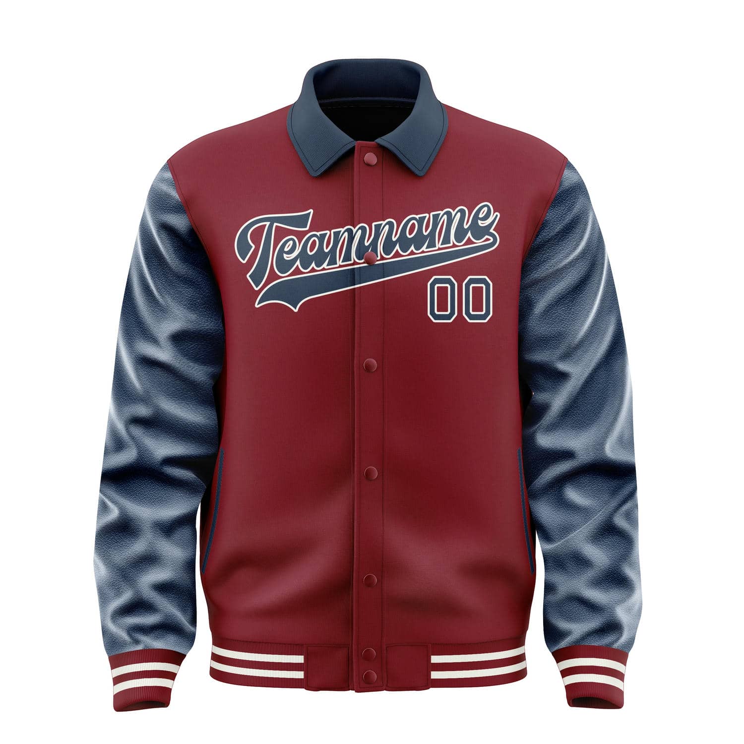 Maßgeschneidertes Karmesinrot Marineblau Jacke