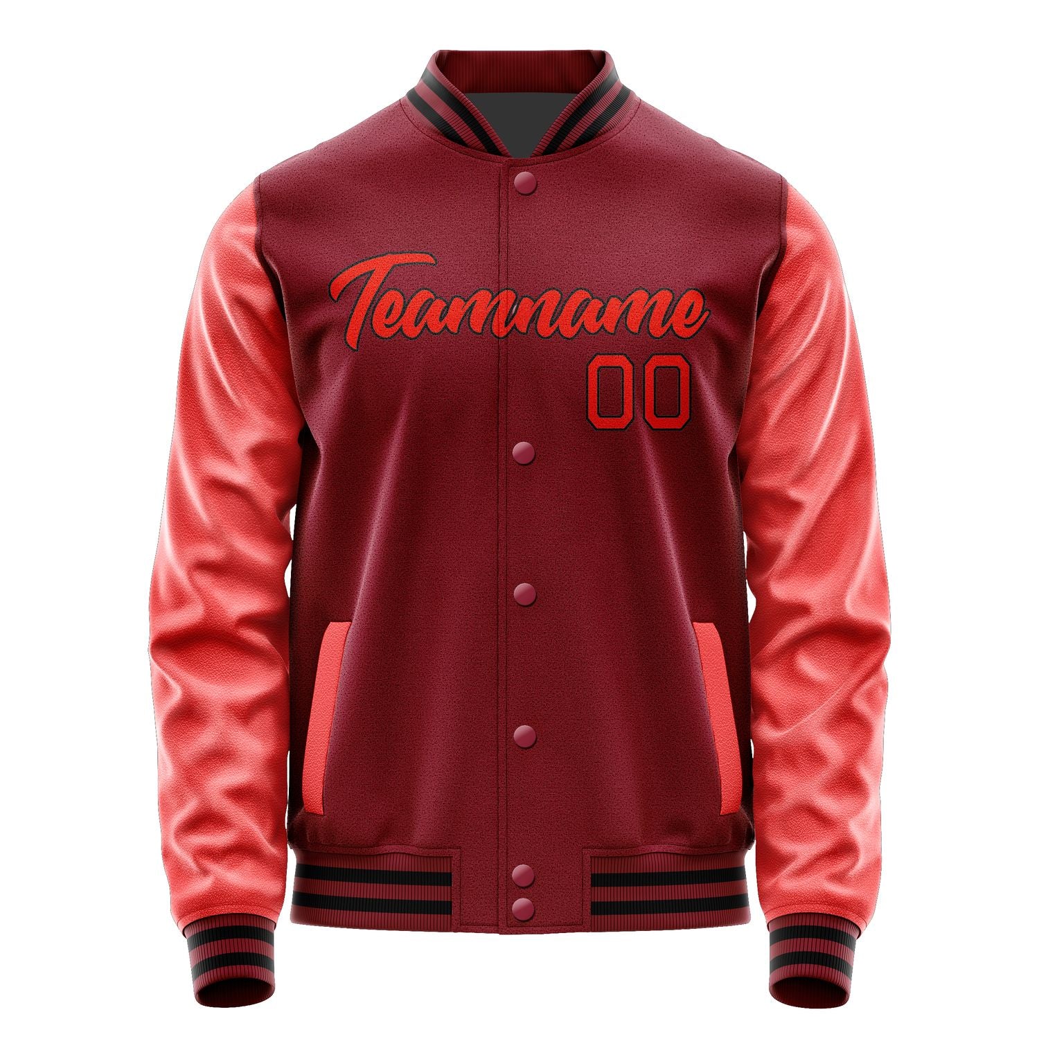 Maßgeschneidertes Karmesinrot Orangerot Jacke Ja1515121517B21712