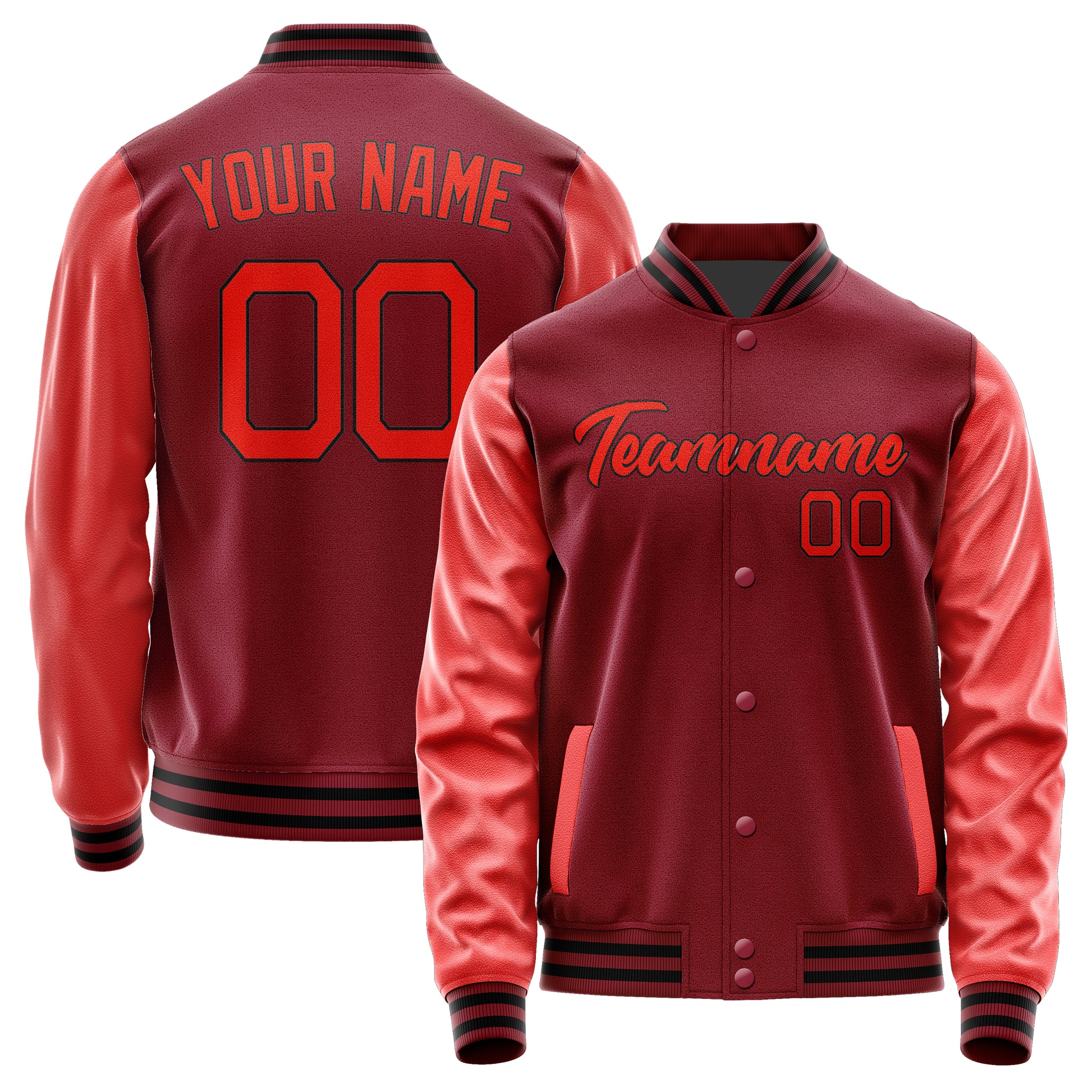 Maßgeschneidertes Karmesinrot Orangerot Jacke Ja1515121517B21712