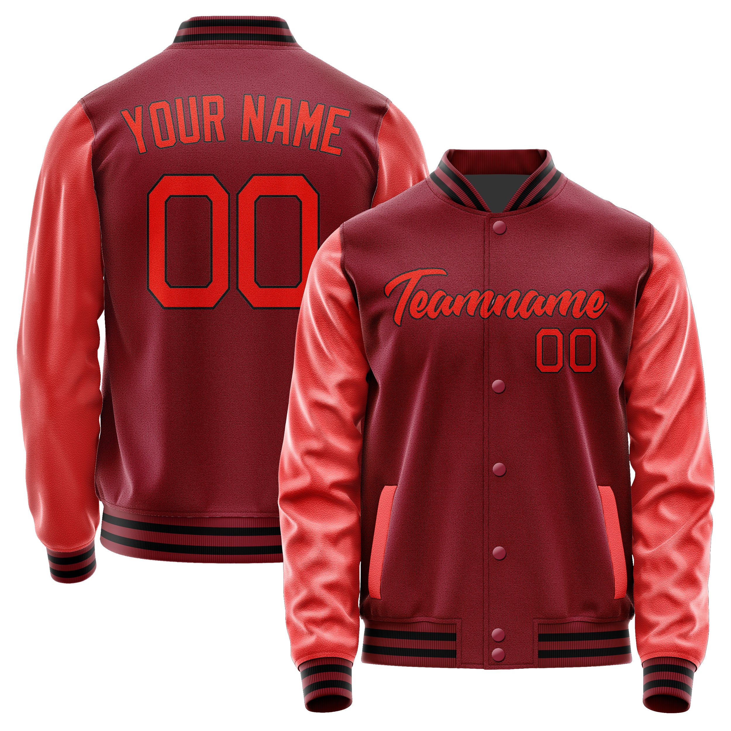 Maßgeschneidertes Karmesinrot Orangerot Jacke Ja1515121517B21712