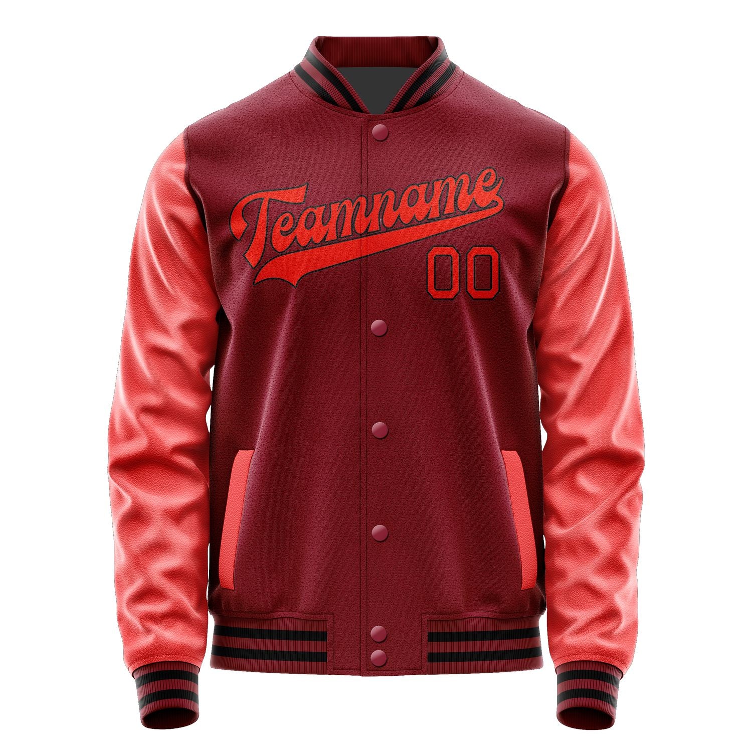 Maßgeschneidertes Karmesinrot Orangerot Jacke JA1515121517B31712