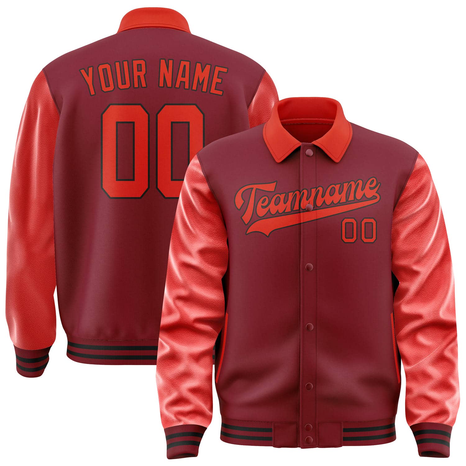Maßgeschneidertes Karmesinrot Orangerot Jacke JA151512151717121217
