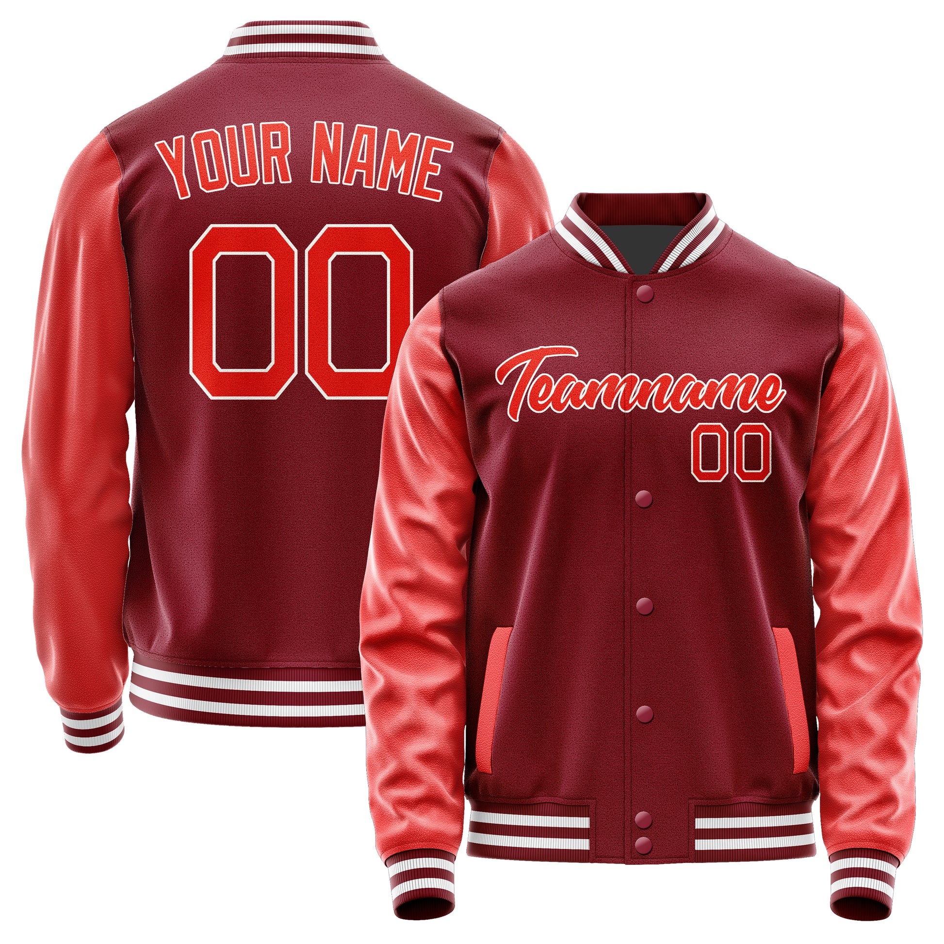 Maßgeschneidertes Karmesinrot Orangerot Jacke Ja1515121518B21812