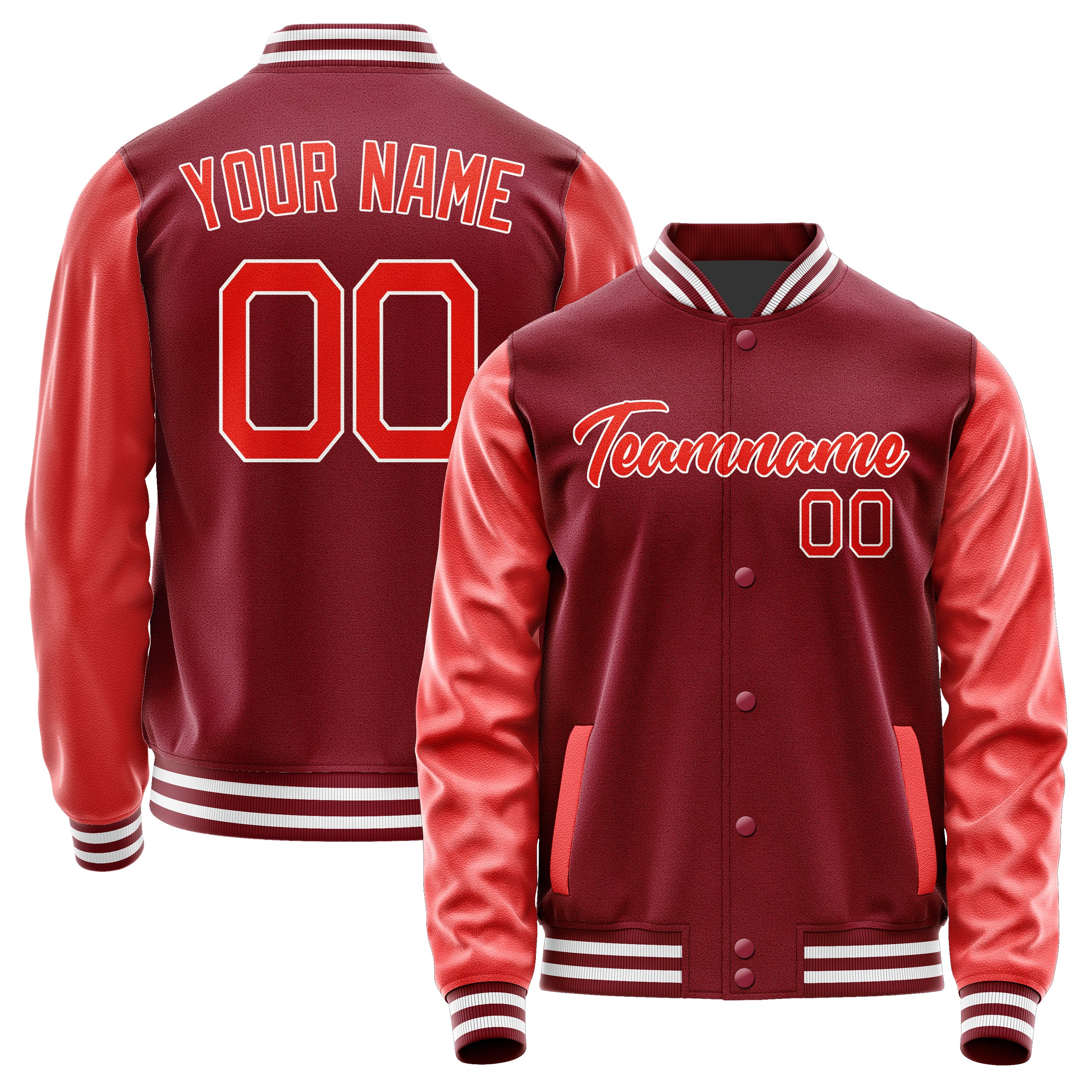 Maßgeschneidertes Karmesinrot Orangerot Jacke Ja1515121518B21812