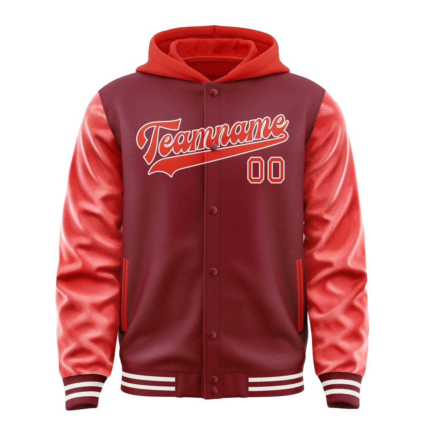 Maßgeschneidertes Karmesinrot Orangerot Jacke