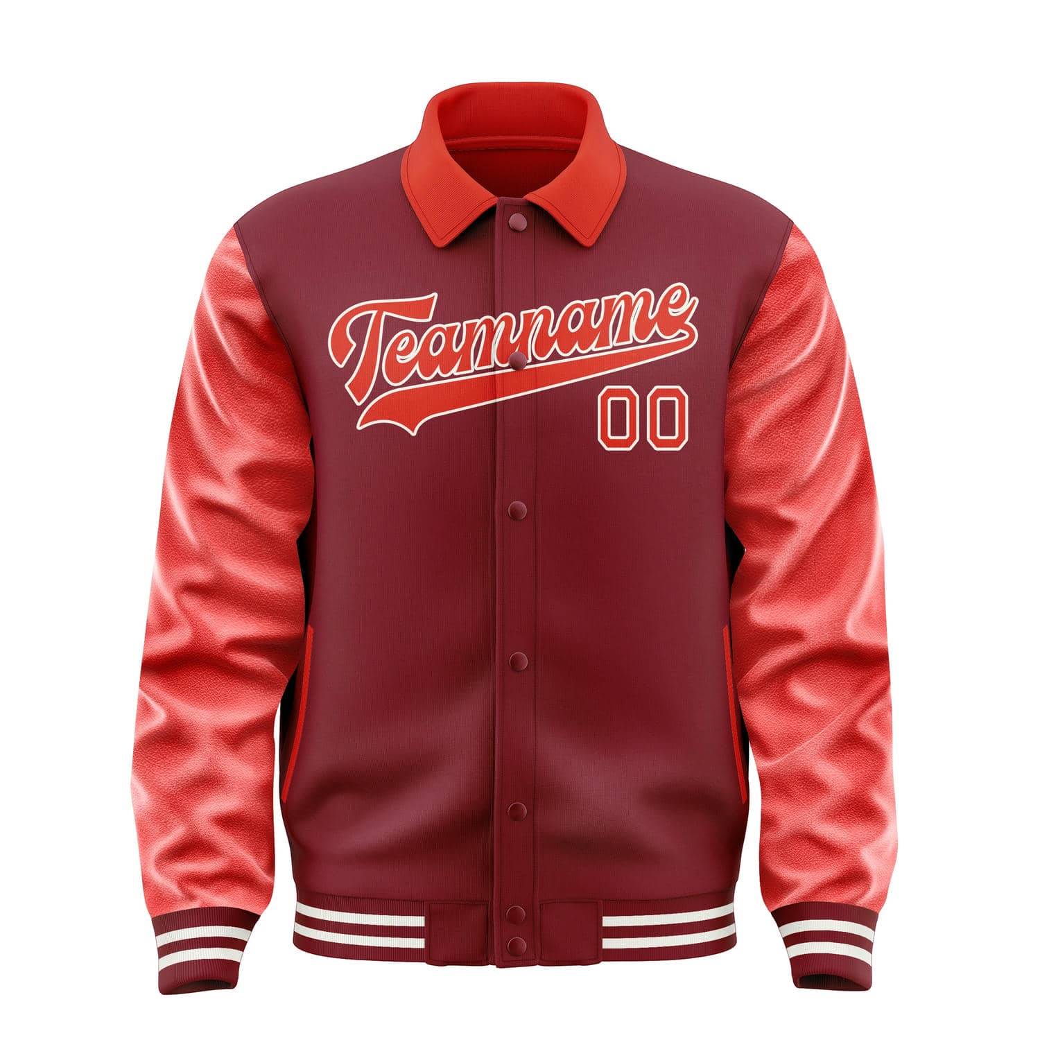 Maßgeschneidertes Karmesinrot Orangerot Jacke