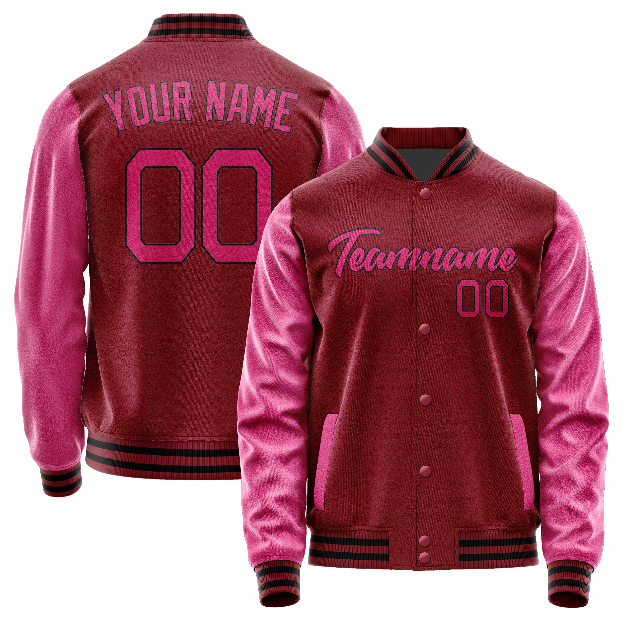 Maßgeschneidertes Karmesinrot Rosarot Jacke Ja1515131517B21713