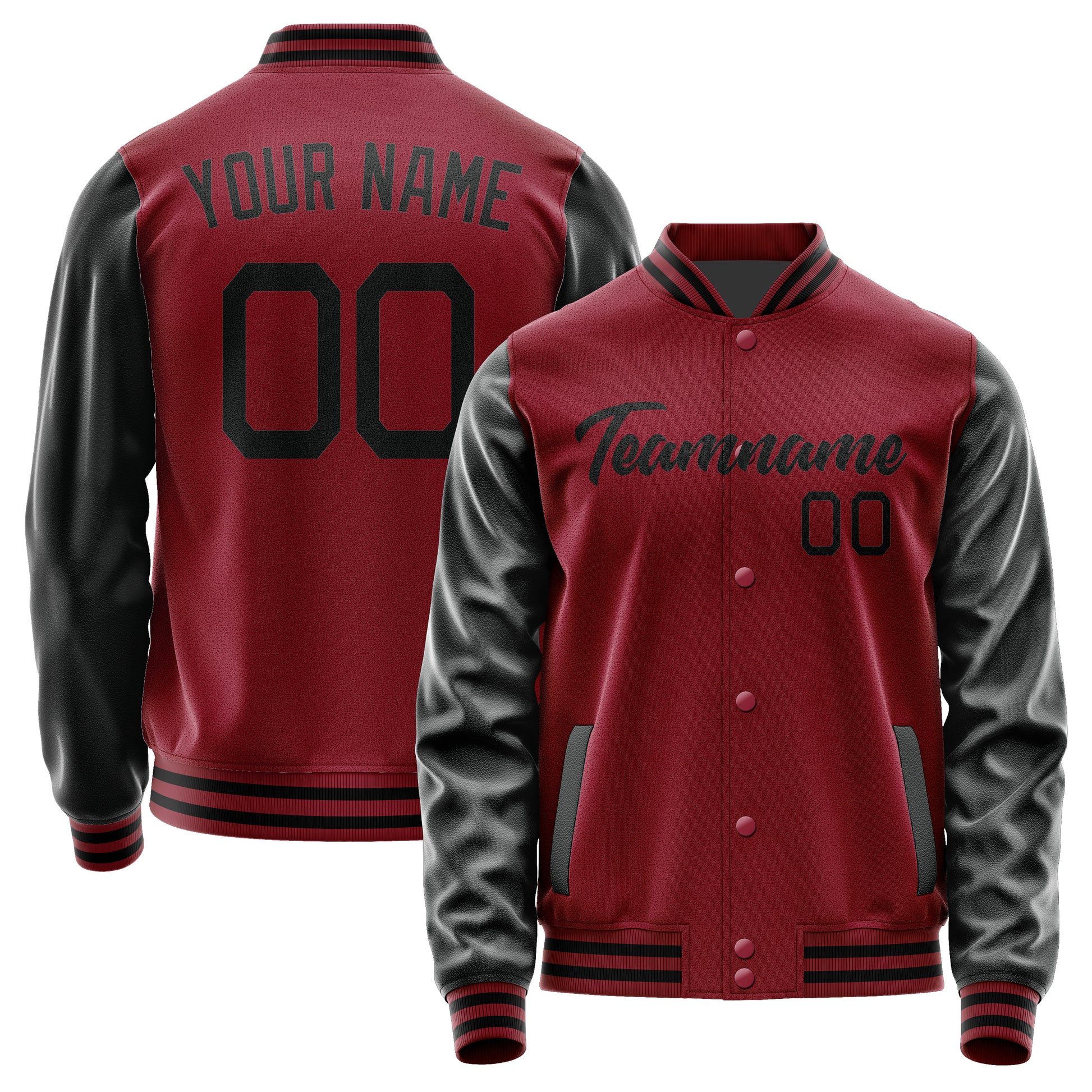 Maßgeschneidertes Karmesinrot Schwarz Jacke Ja1515171517B21717