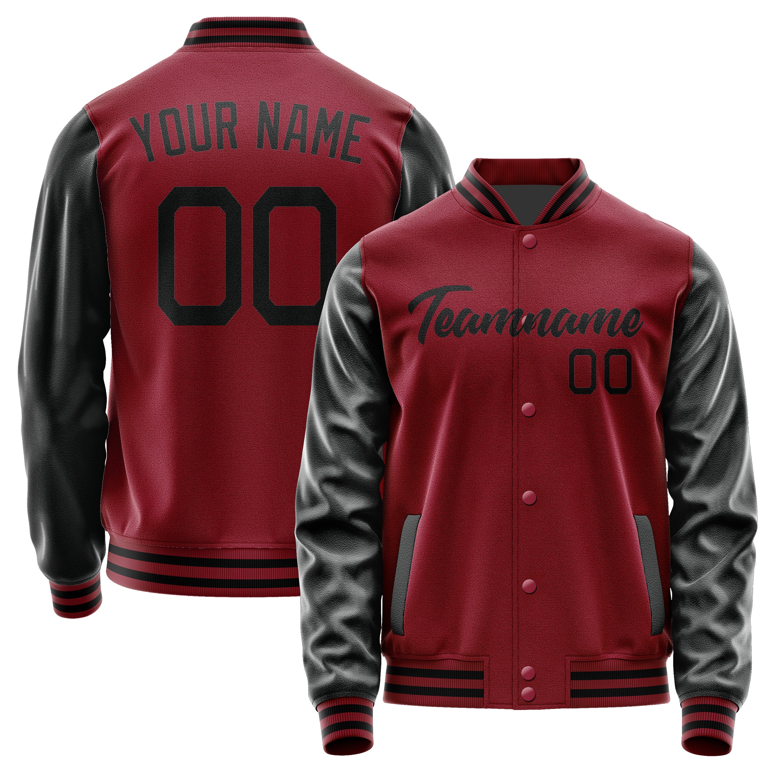 Maßgeschneidertes Karmesinrot Schwarz Jacke Ja1515171517B21717