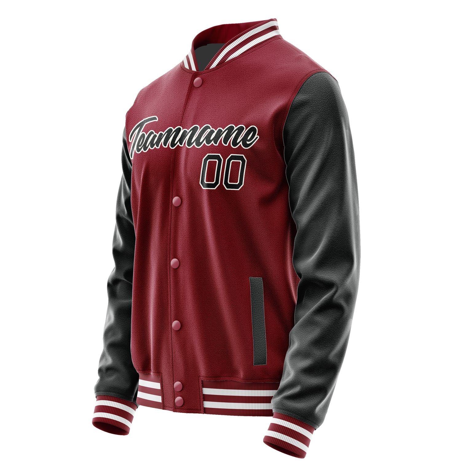 Maßgeschneidertes Karmesinrot Schwarz Jacke Ja1515171518B21817