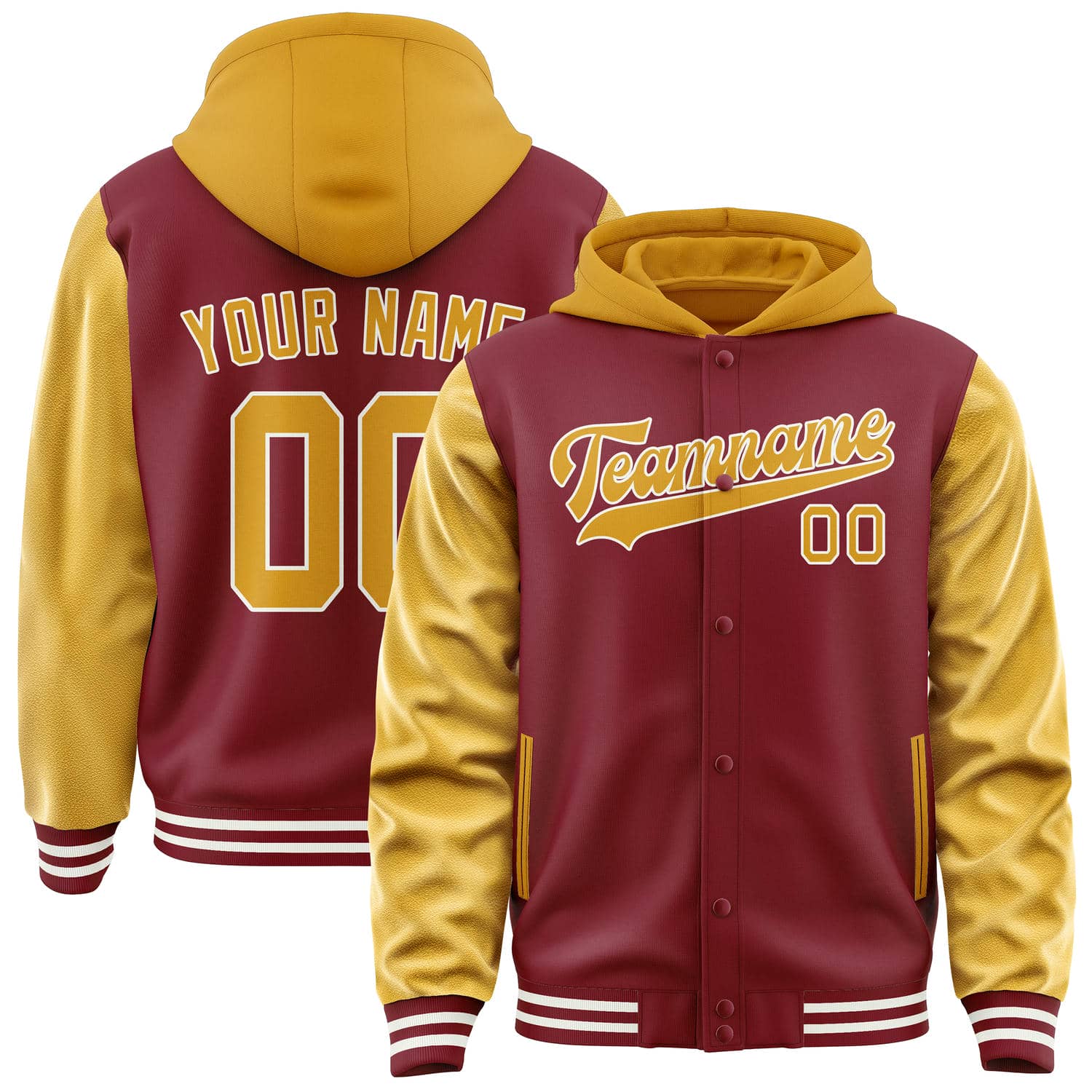 Maßgeschneidertes Karmesinrot Gelb Jacke JA151519151818191918