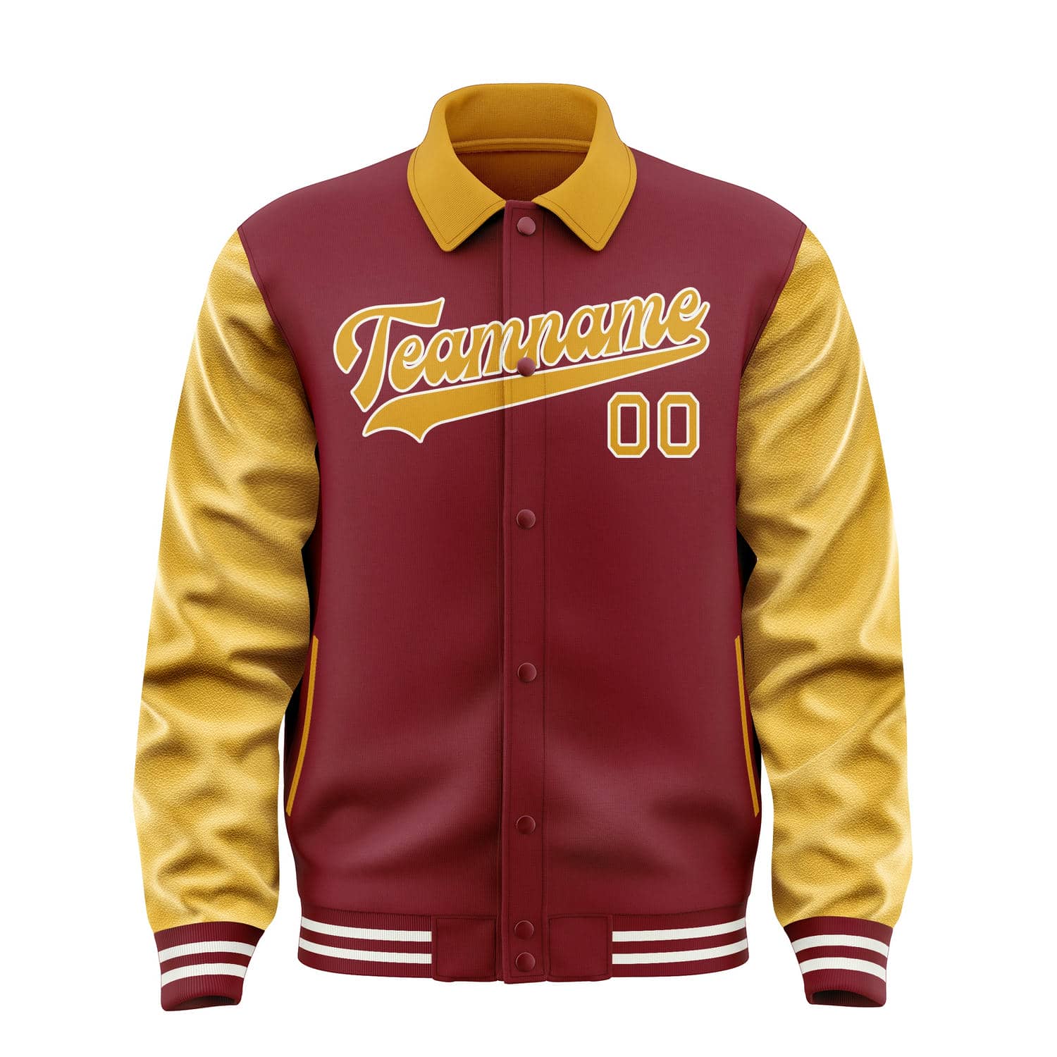 Maßgeschneidertes Karmesinrot Gelb Jacke