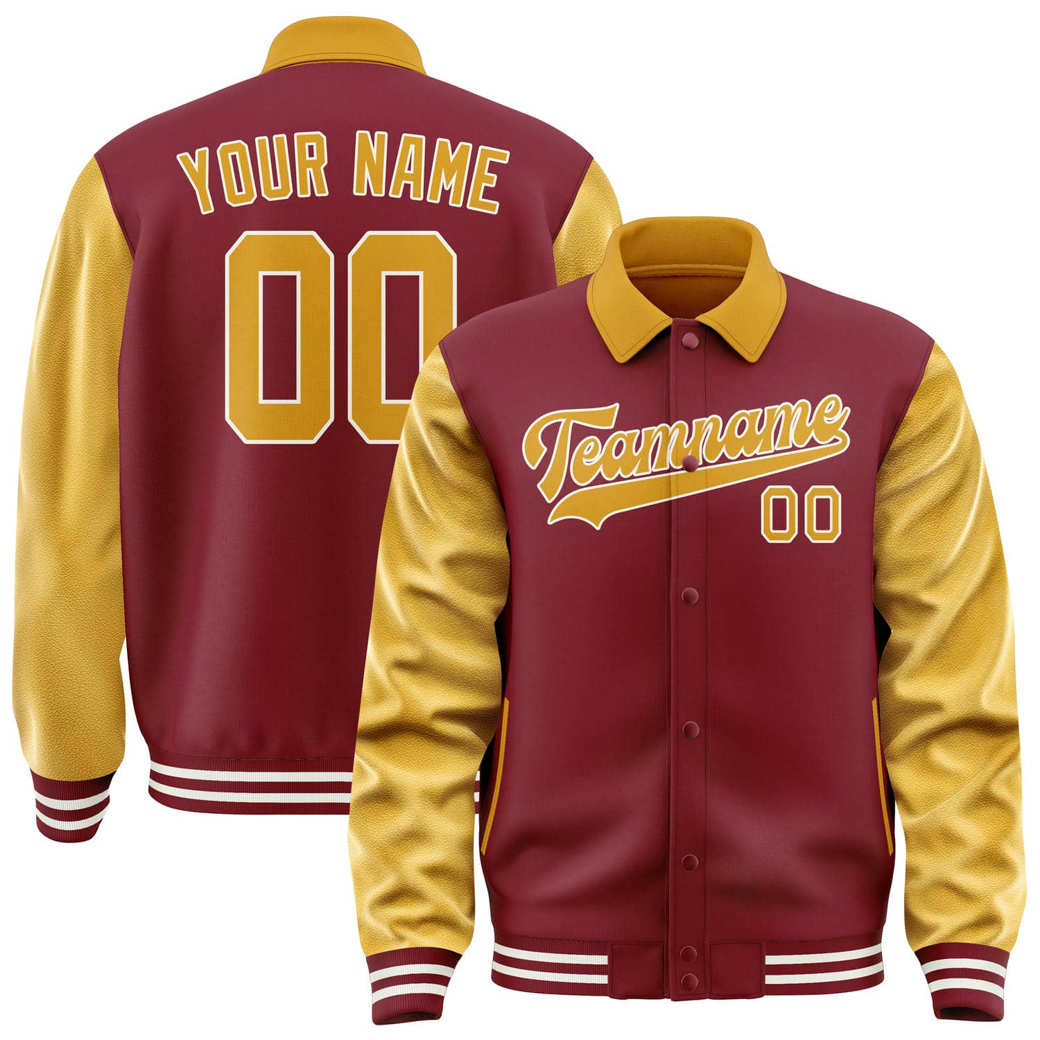 Maßgeschneidertes Karmesinrot Gelb Jacke JA151519151818191918
