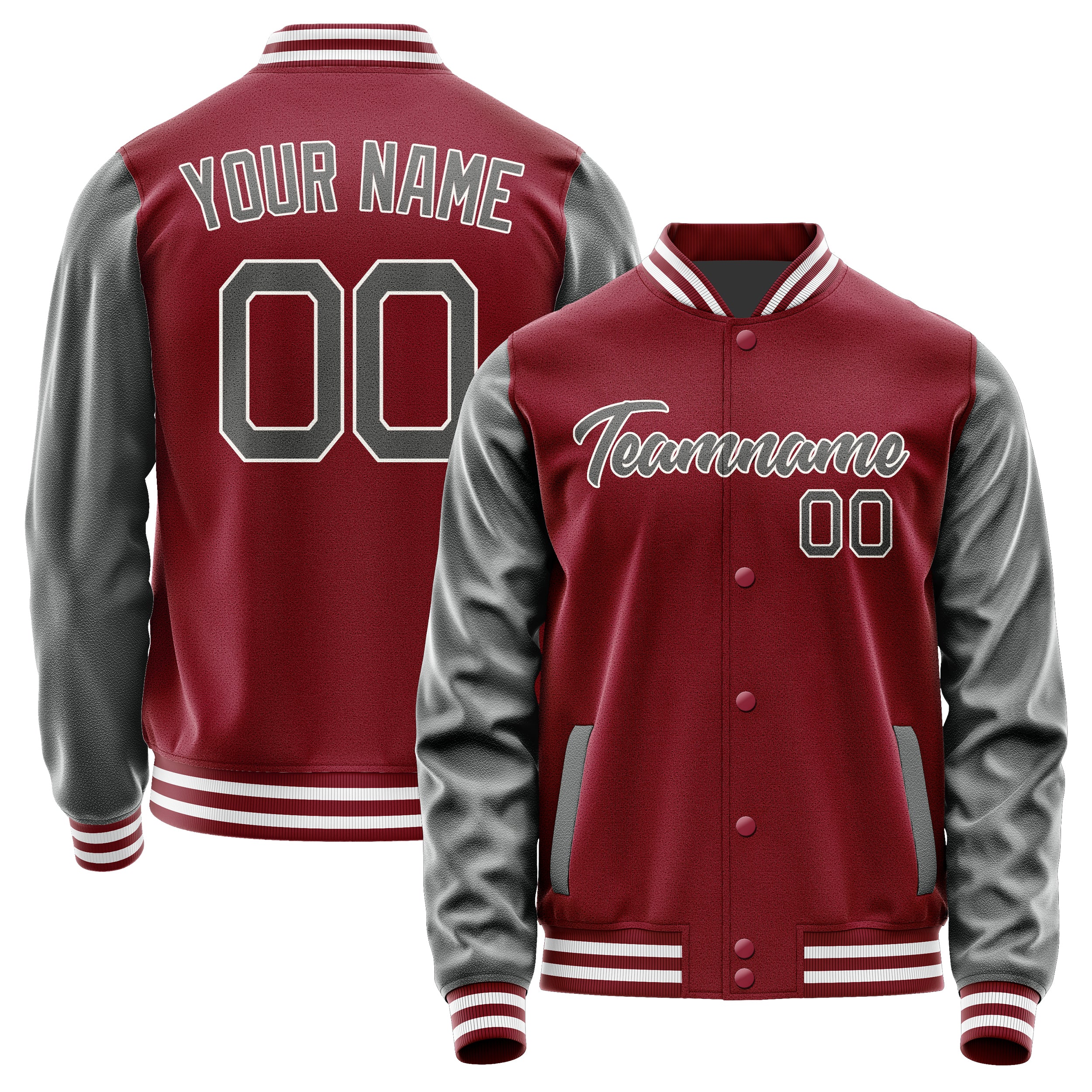 Maßgeschneidertes Karmesinrot Dunkelgrau Jacke Ja1515201518B21820