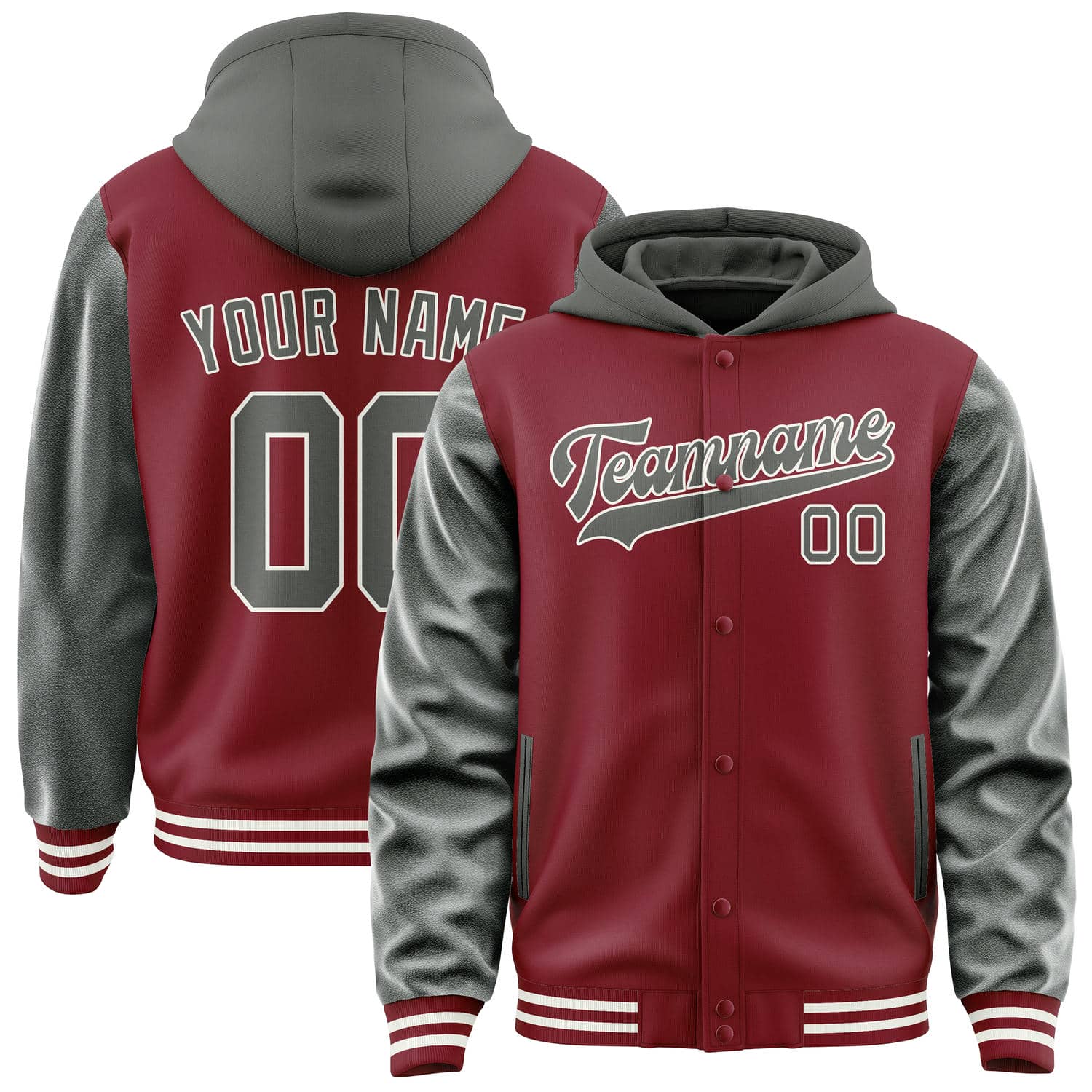 Maßgeschneidertes Karmesinrot Dunkelgrau Jacke