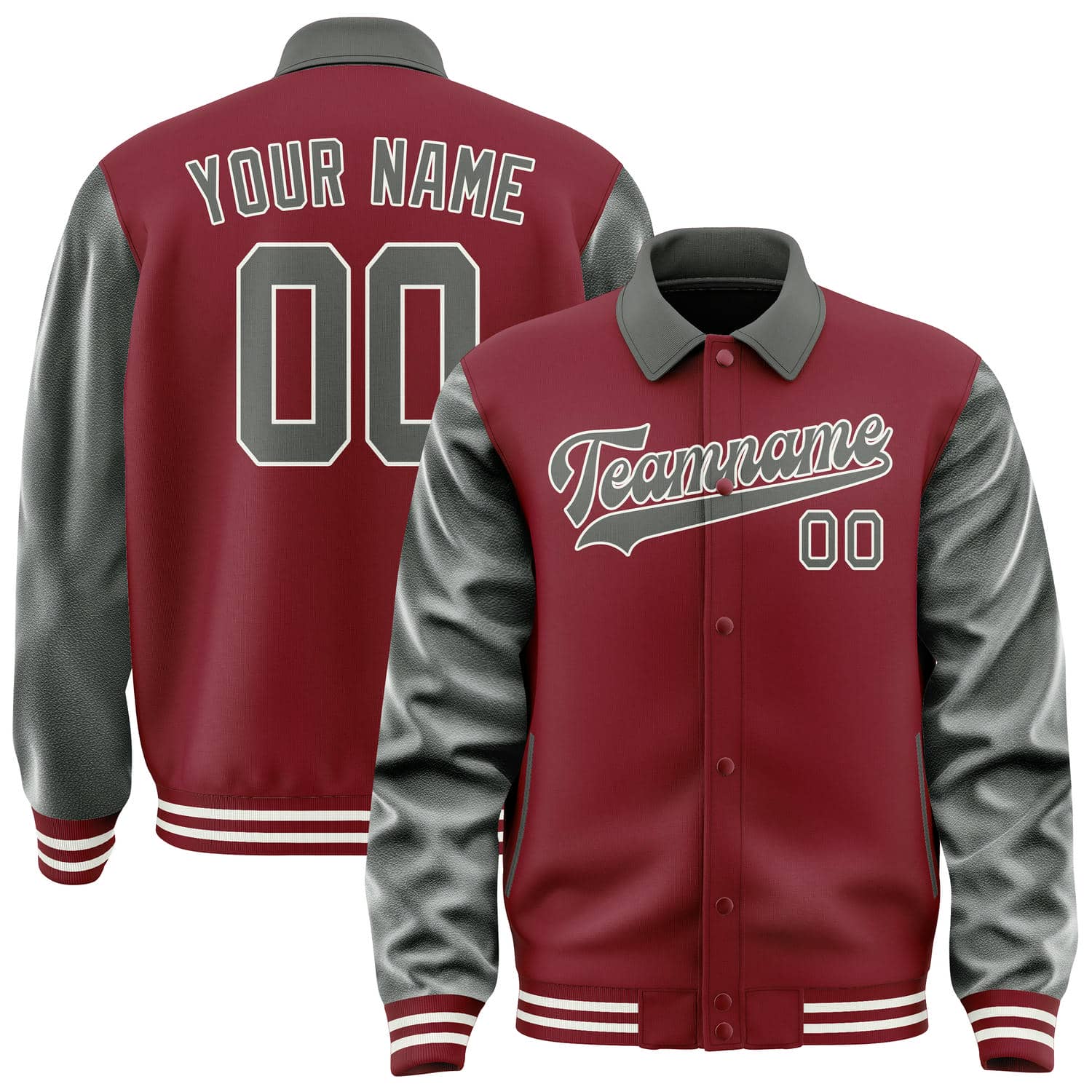 Maßgeschneidertes Karmesinrot Dunkelgrau Jacke JA151520151818202018