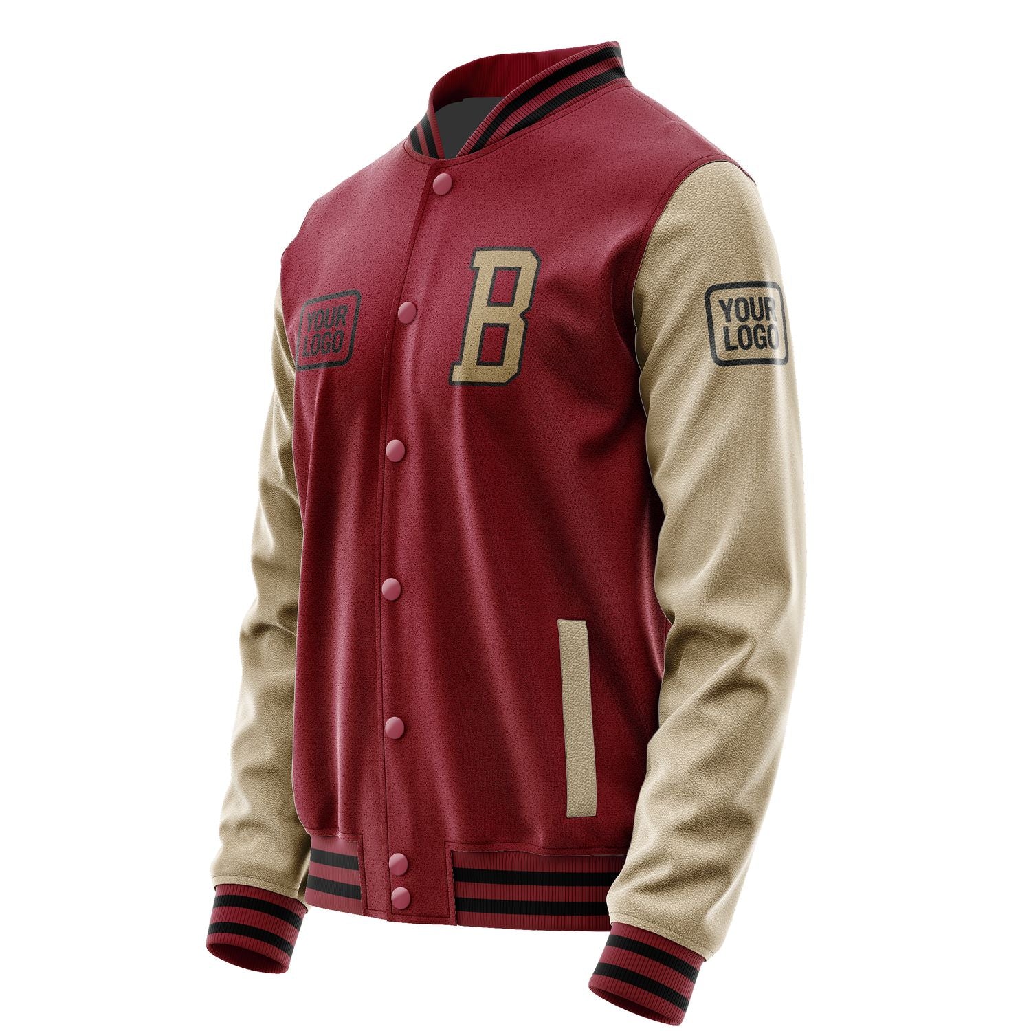 Maßgeschneidertes Karmesinrot Hellkhaki Jacke JA151525151717252517