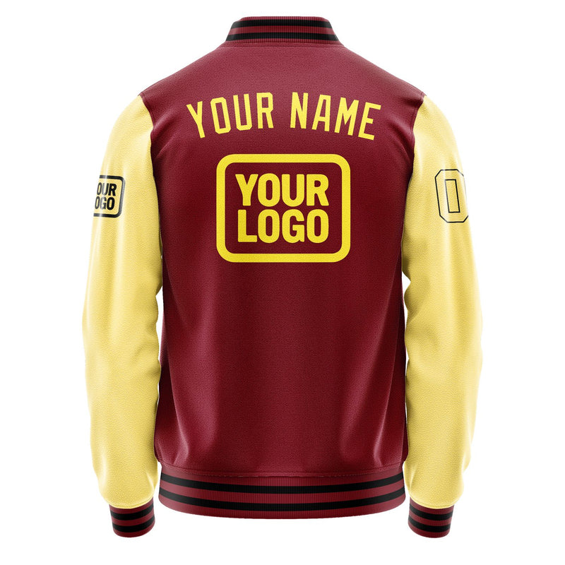 Maßgeschneidertes Karmesinrot Blassgelb Jacke JA151526151717262617