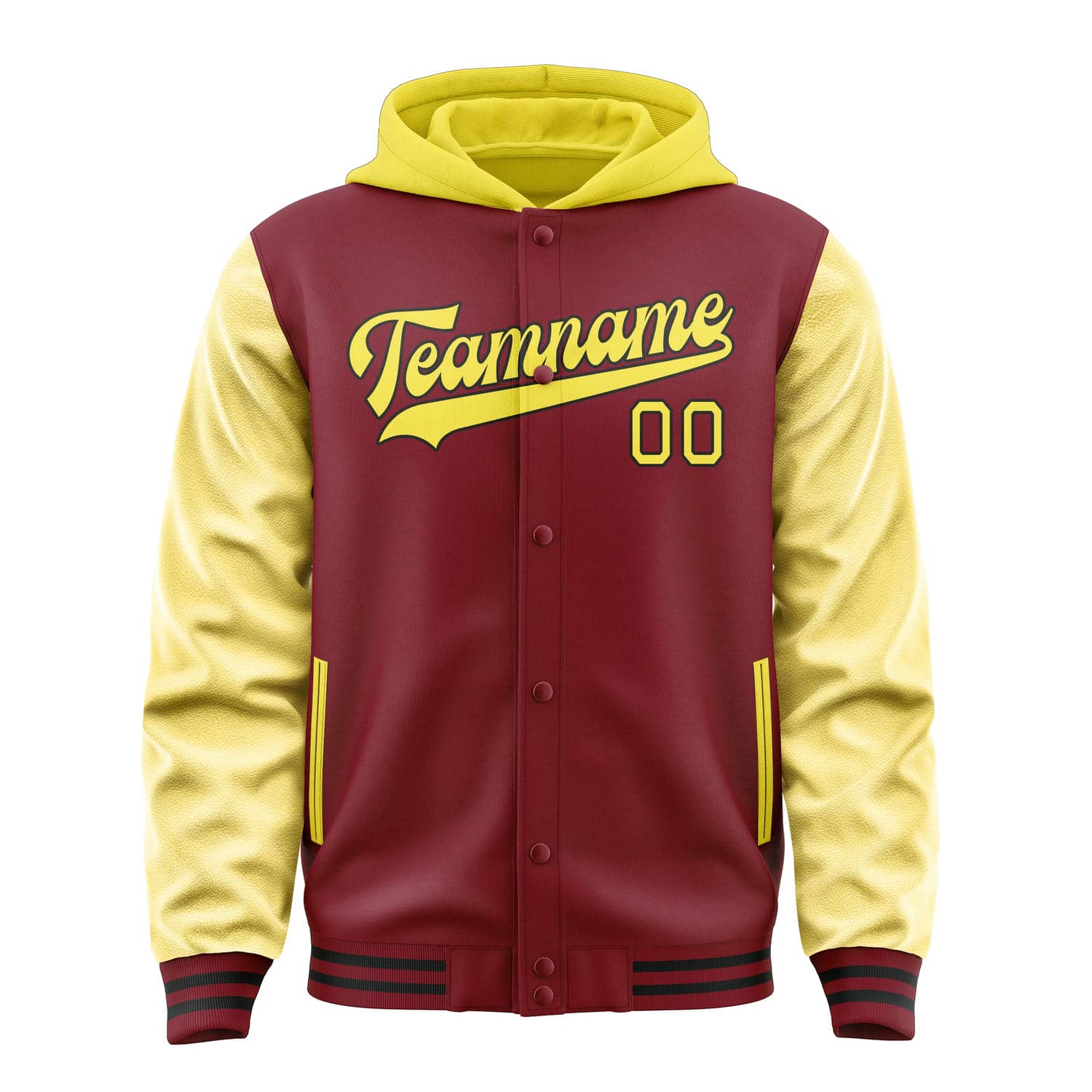 Maßgeschneidertes Karmesinrot Blassgelb Jacke