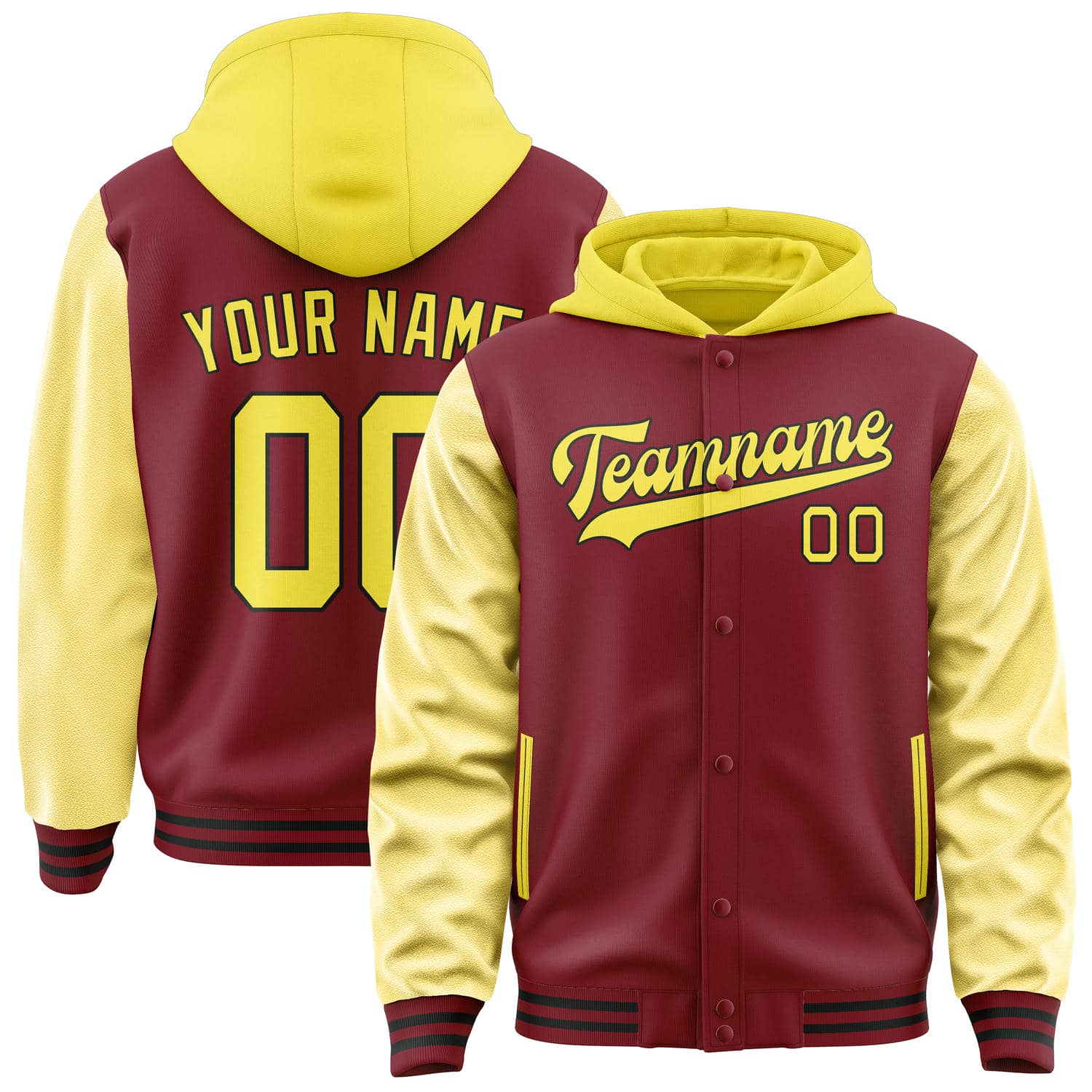 Maßgeschneidertes Karmesinrot Blassgelb Jacke JA151526151717262617