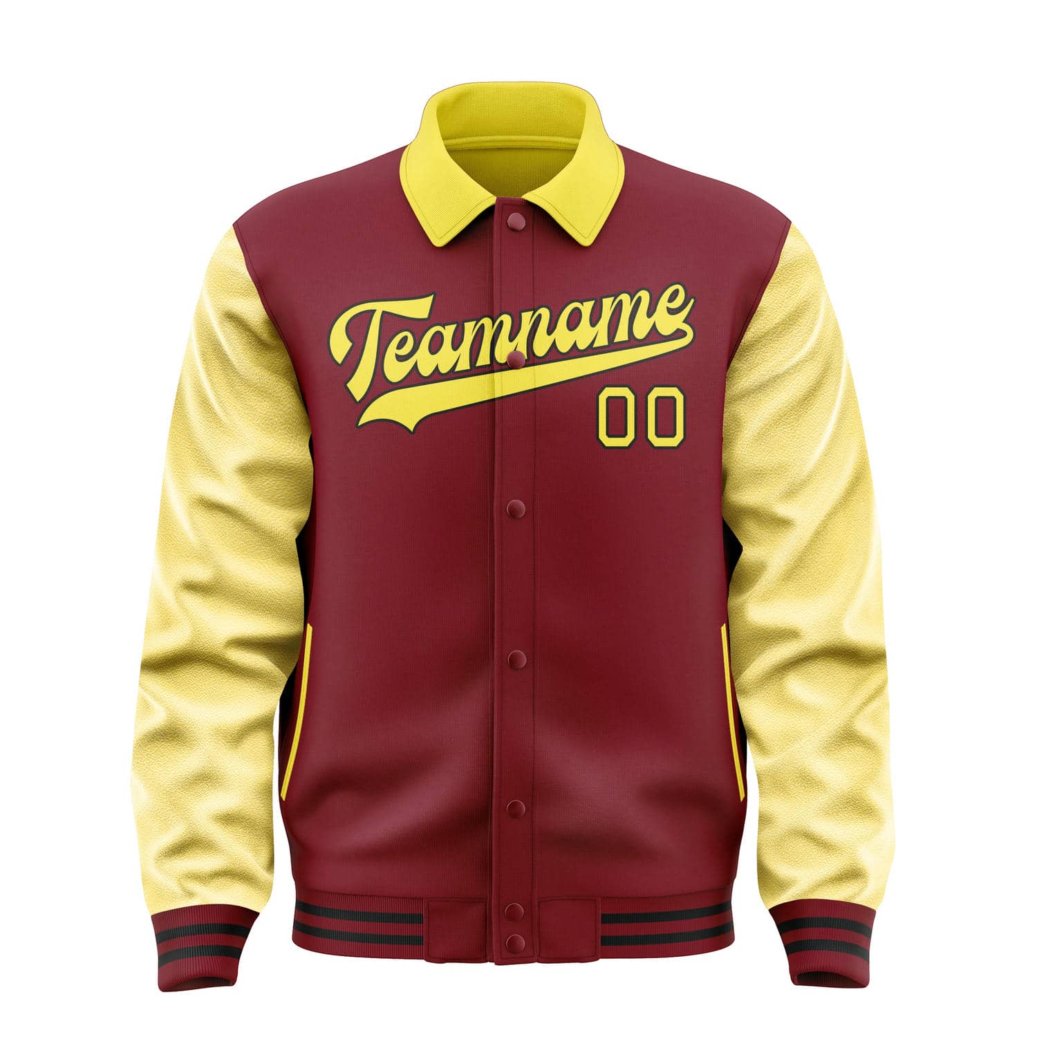 Maßgeschneidertes Karmesinrot Blassgelb Jacke