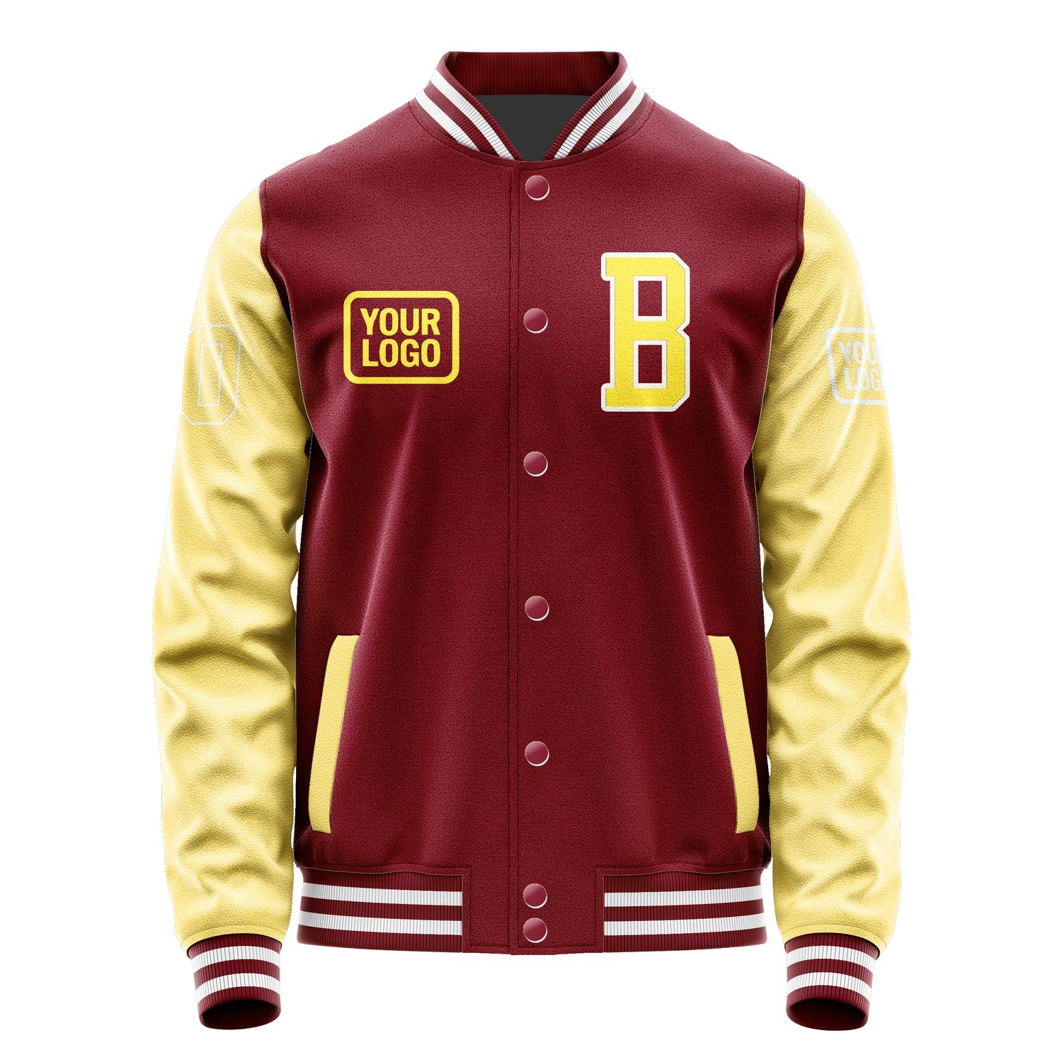 Maßgeschneidertes Karmesinrot Blassgelb Jacke JA151526151818262618