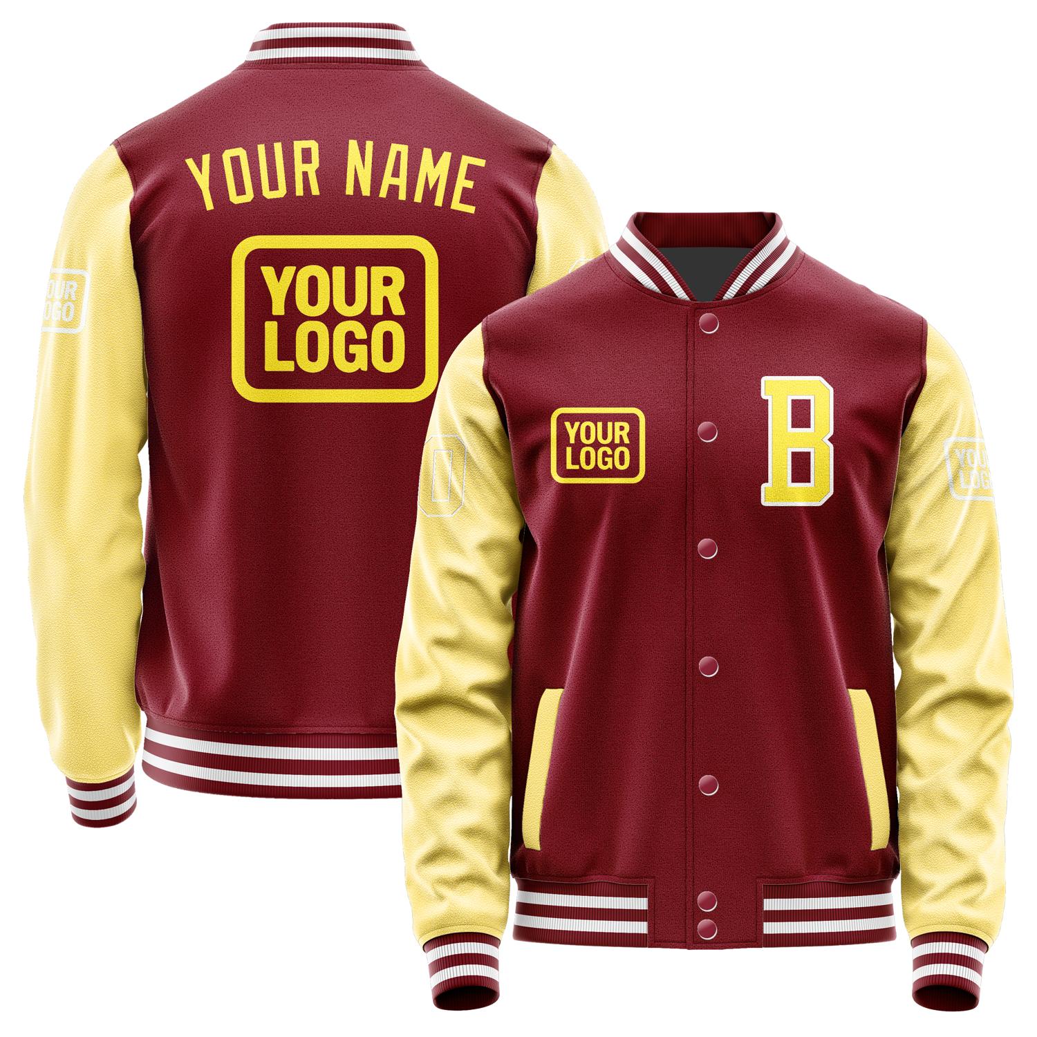 Maßgeschneidertes Karmesinrot Blassgelb Jacke JA151526151818262618