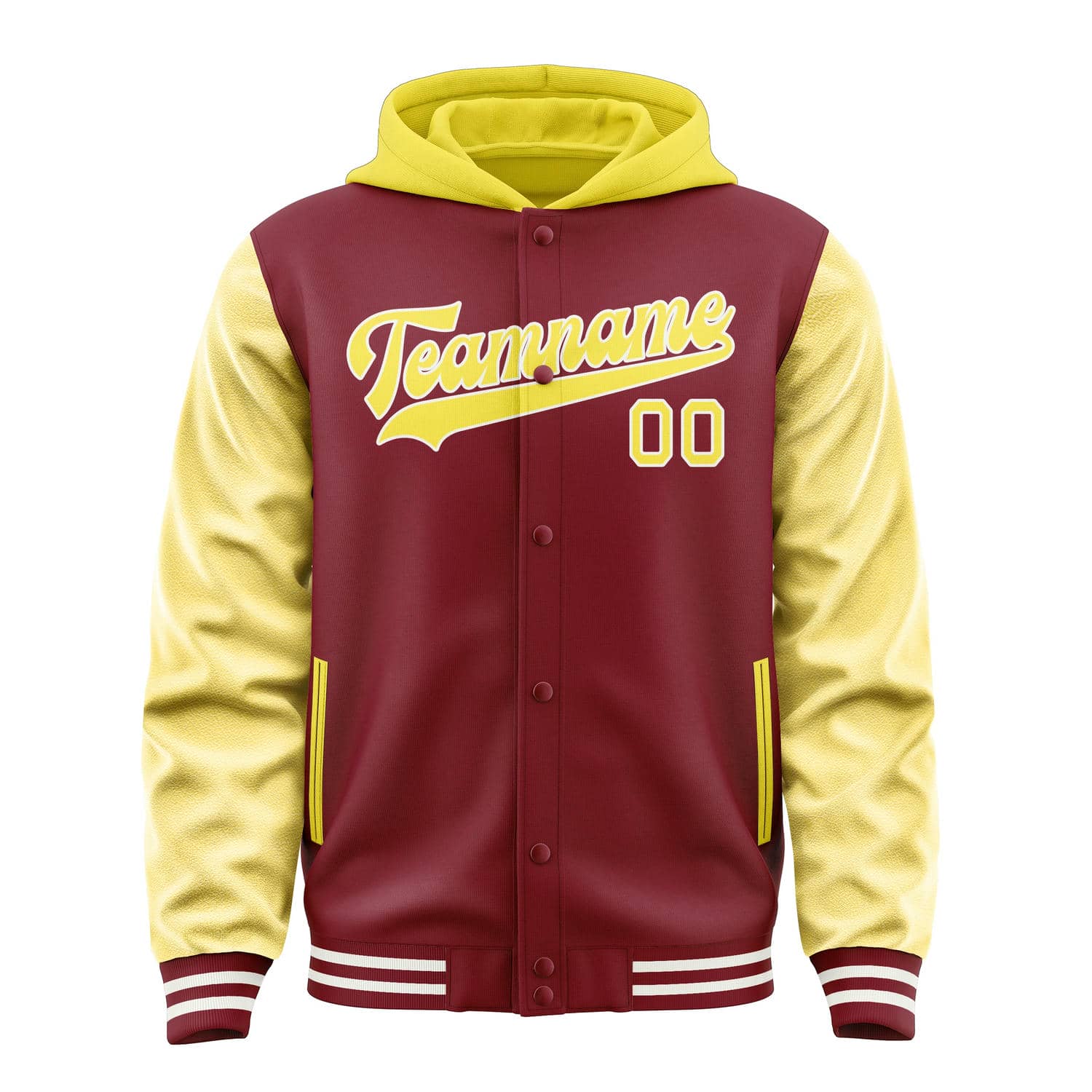 Maßgeschneidertes Karmesinrot Blassgelb Jacke