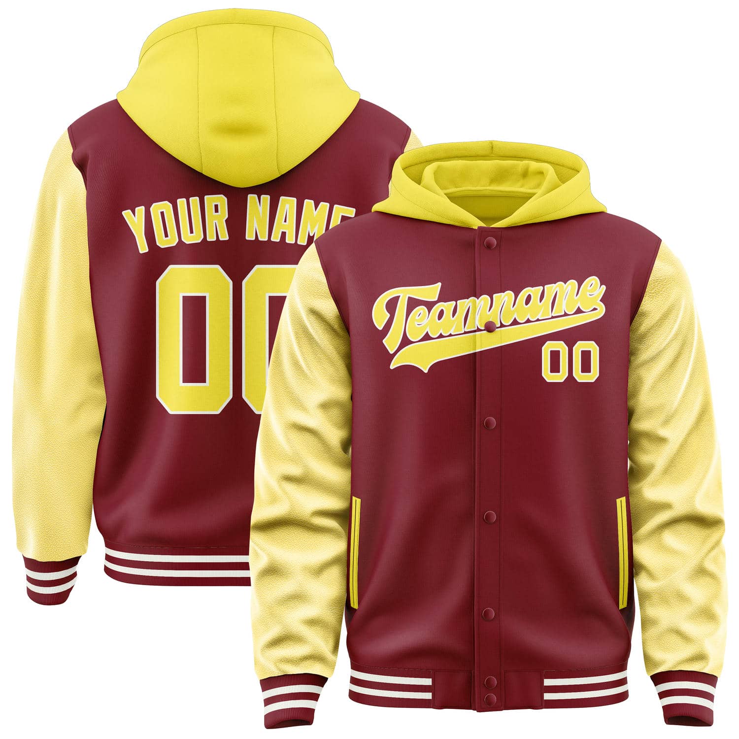 Maßgeschneidertes Karmesinrot Blassgelb Jacke JA151526151818262618
