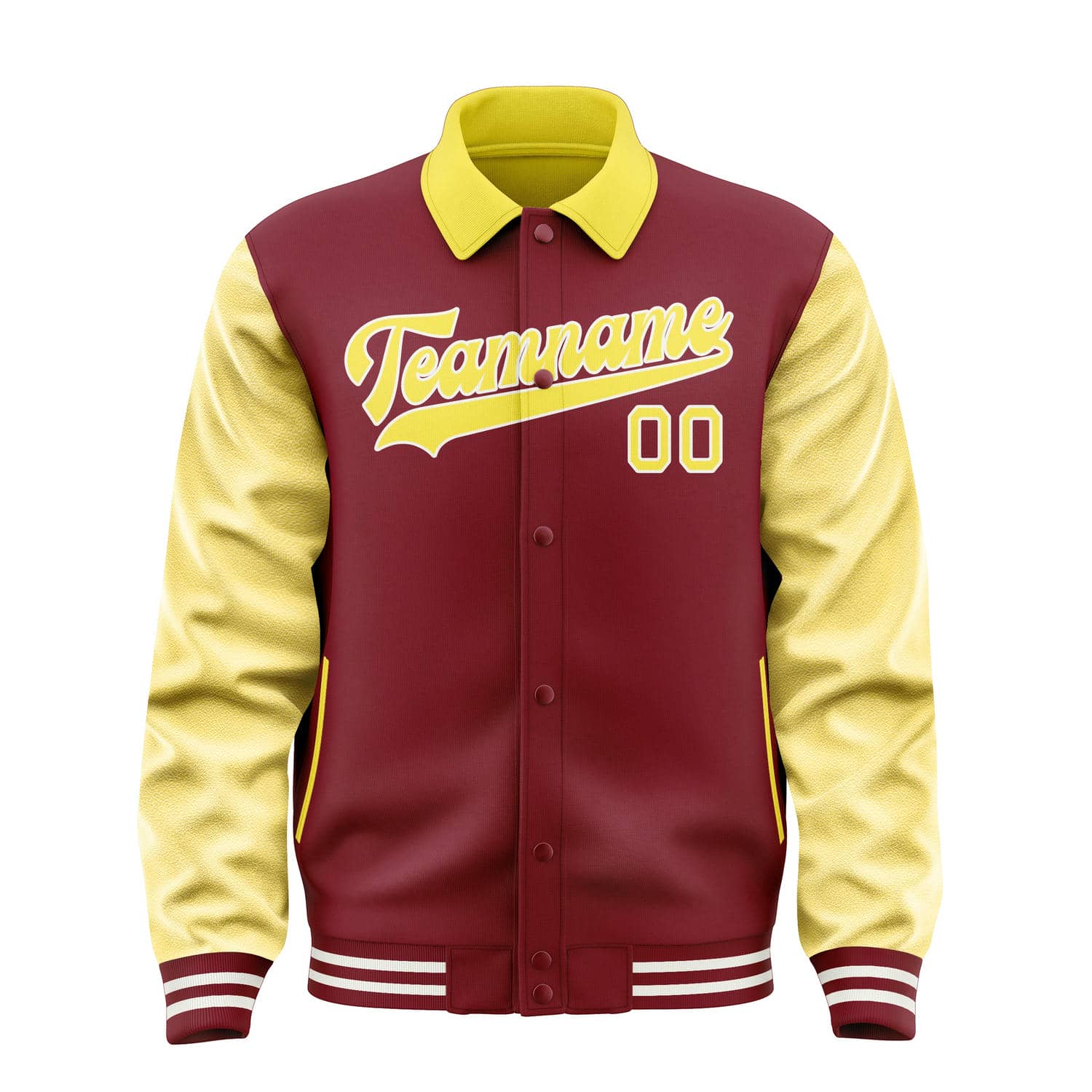 Maßgeschneidertes Karmesinrot Blassgelb Jacke