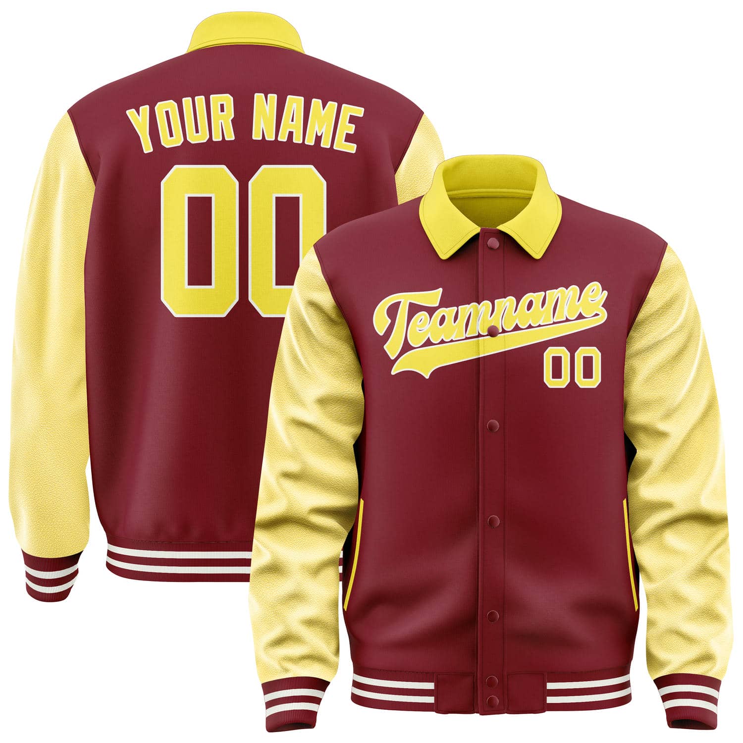Maßgeschneidertes Karmesinrot Blassgelb Jacke JA151526151818262618
