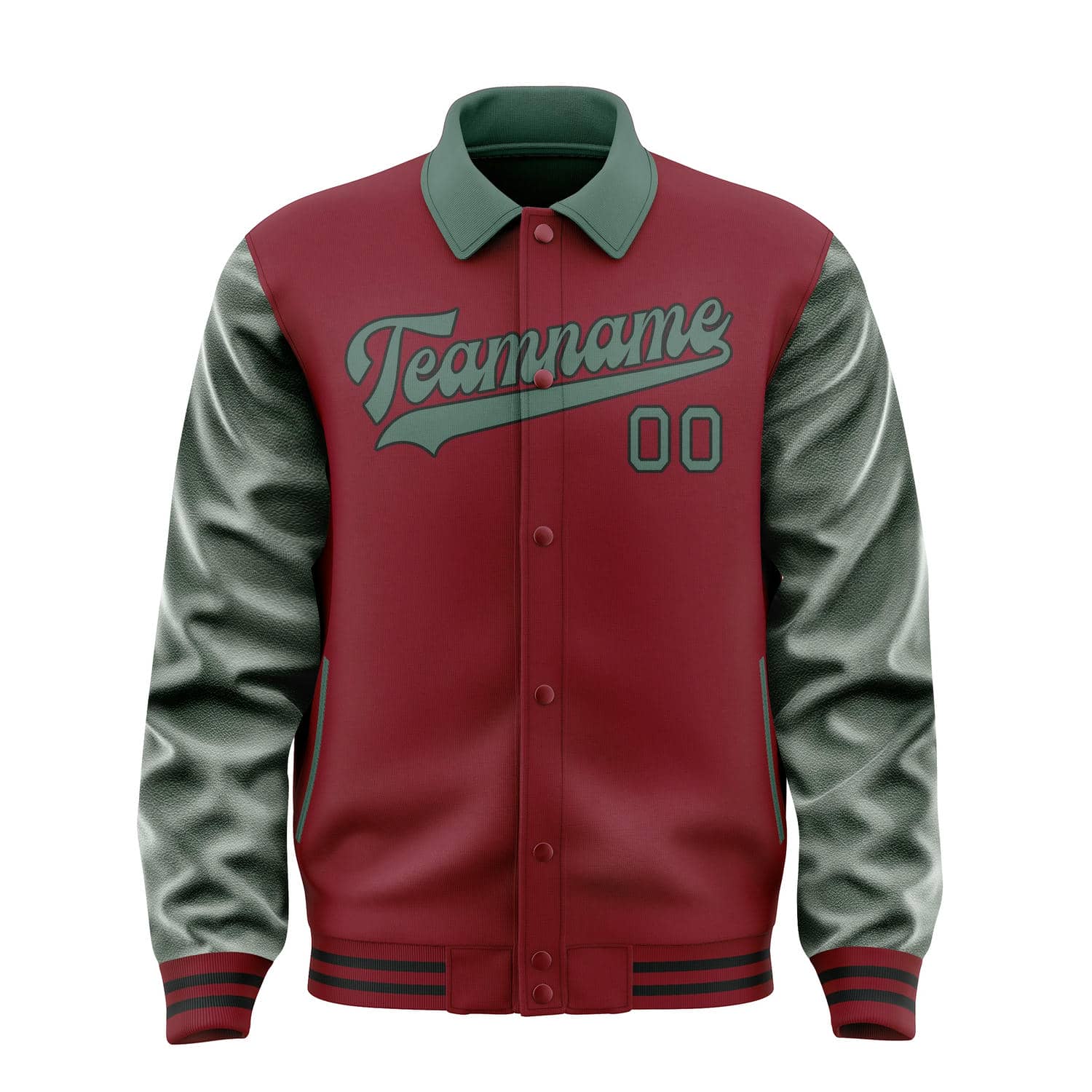 Maßgeschneidertes Karmesinrot Blaugrün Jacke