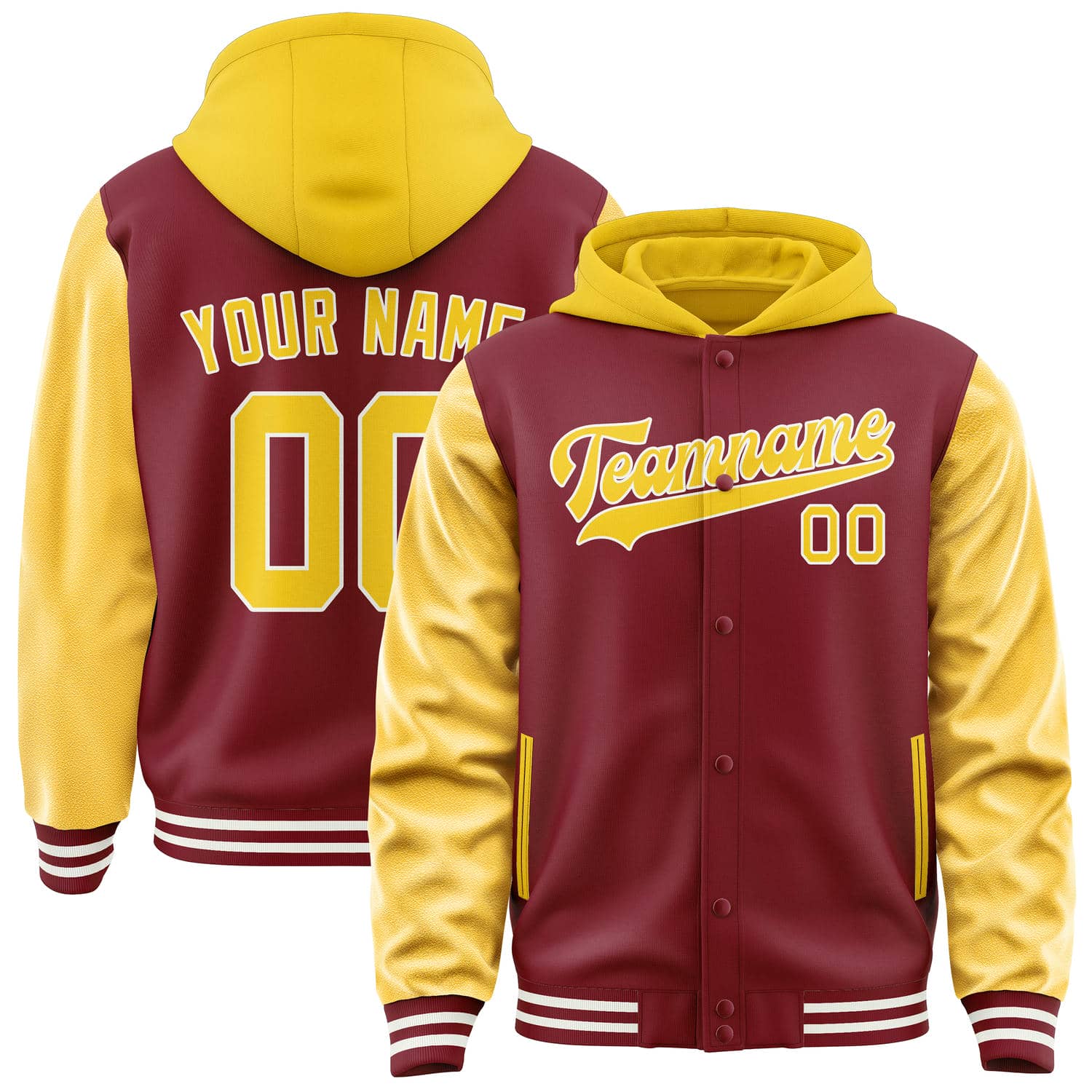Maßgeschneidertes Karmesinrot Gold Jacke JA151530151818303018