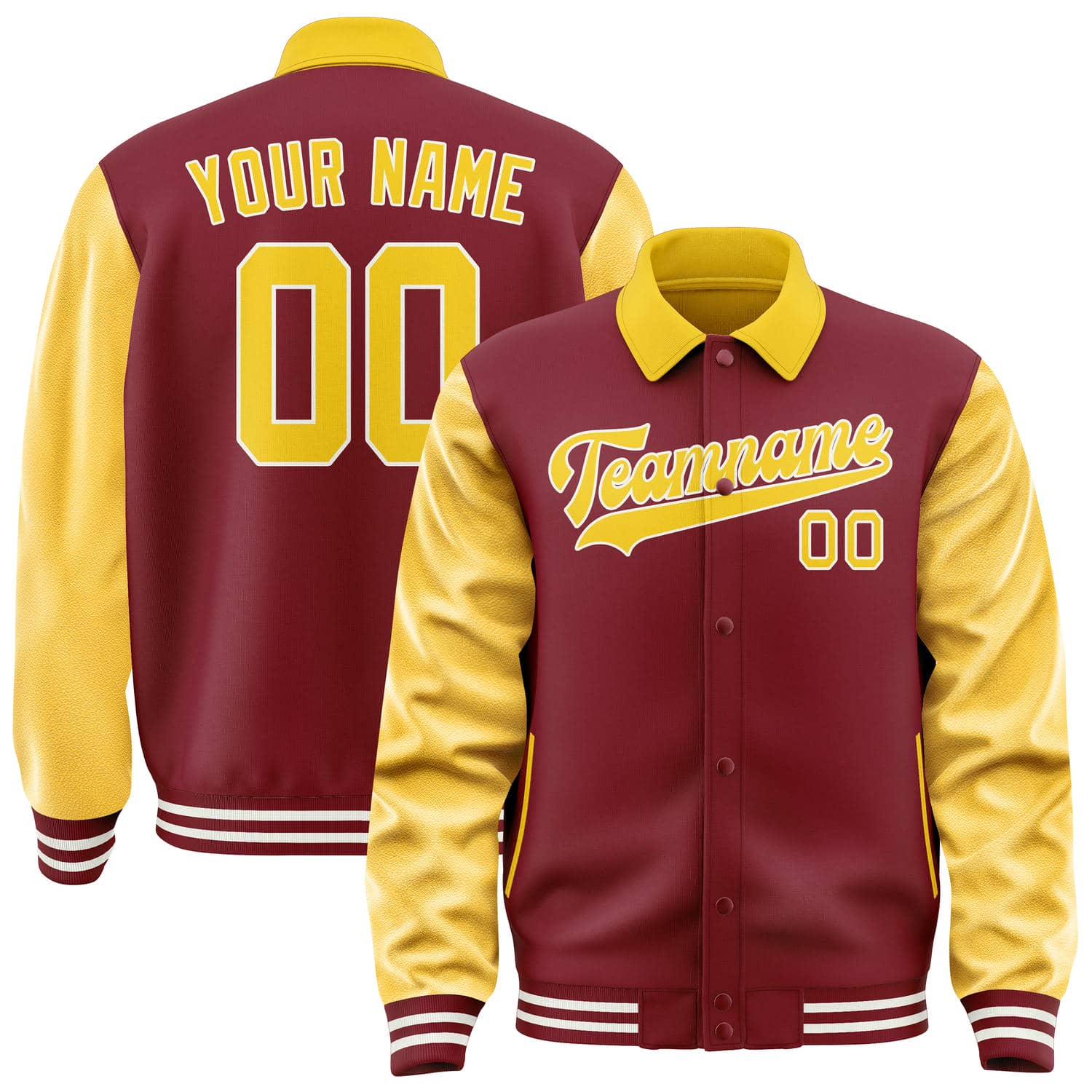 Maßgeschneidertes Karmesinrot Gold Jacke JA151530151818303018