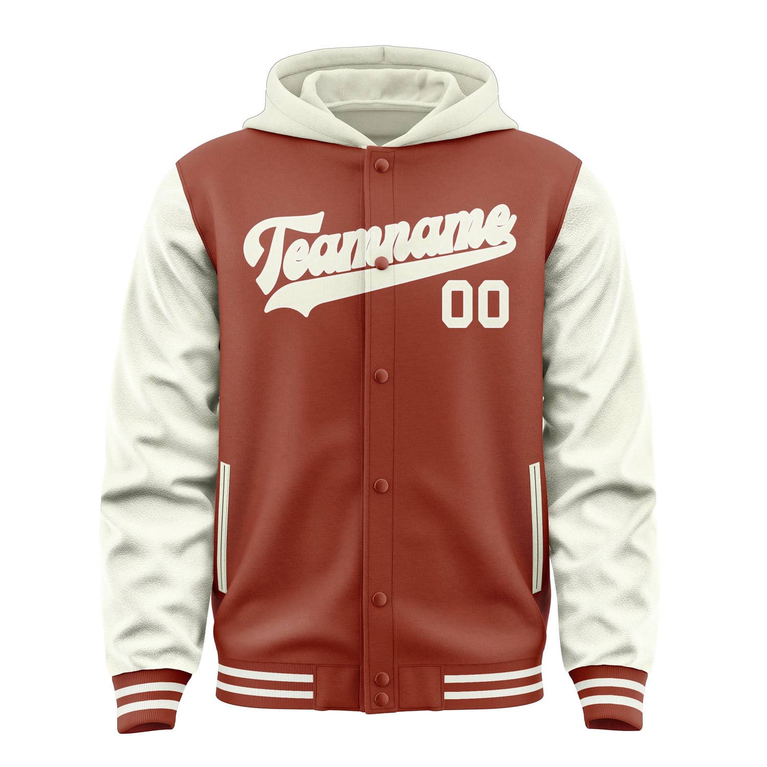 Maßgeschneidertes Korallenrot Beige Jacke