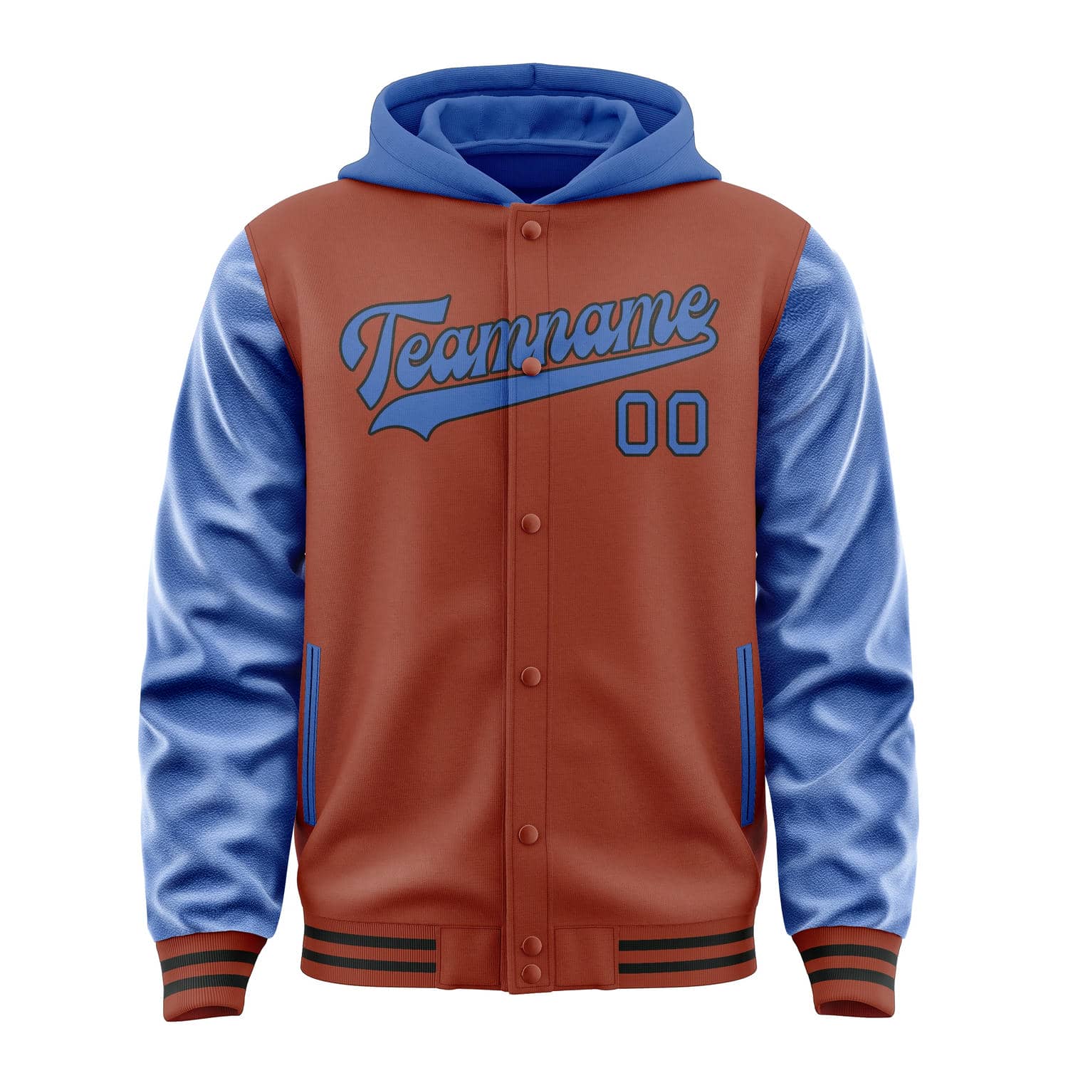 Maßgeschneidertes Korallenrot Himmelblau Jacke