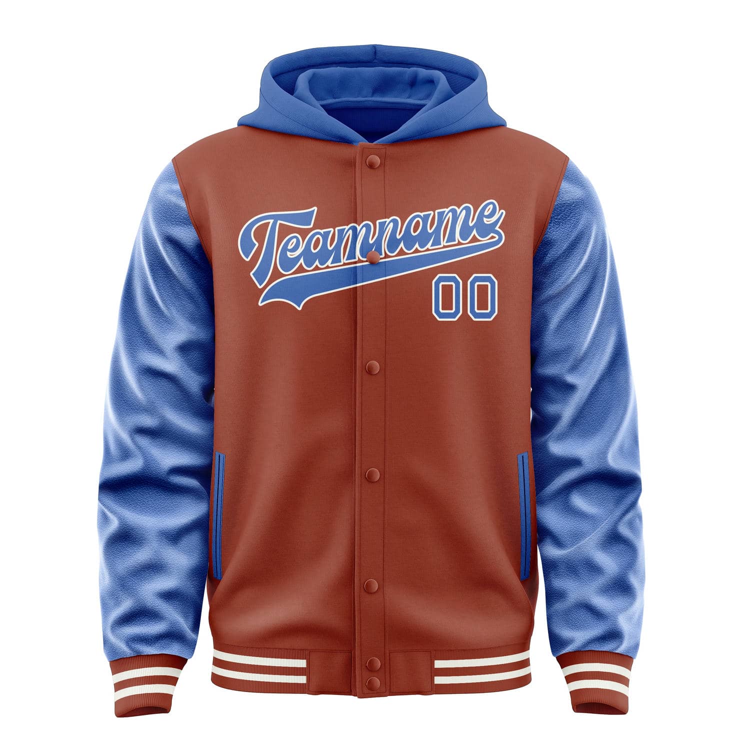 Maßgeschneidertes Korallenrot Himmelblau Jacke