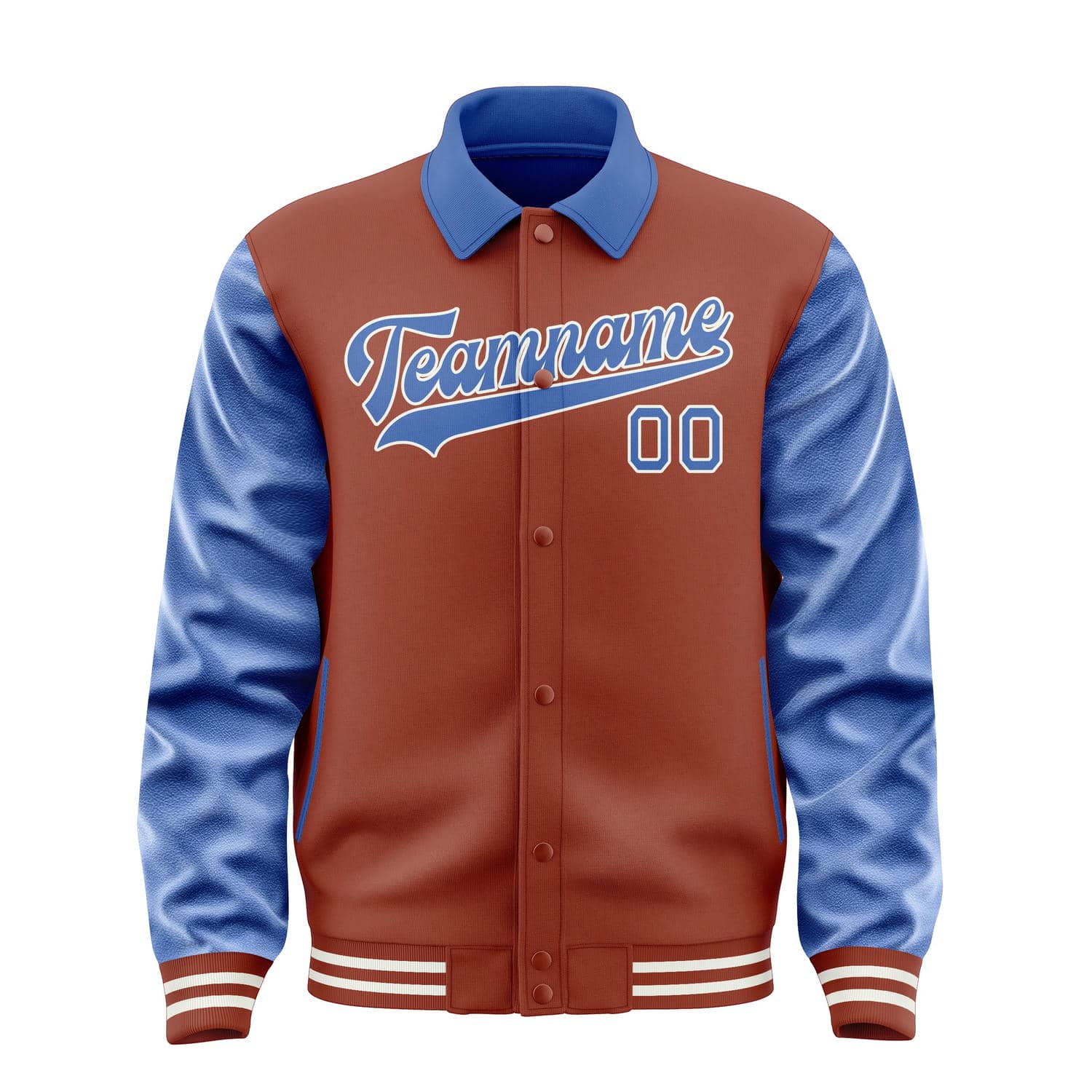 Maßgeschneidertes Korallenrot Himmelblau Jacke