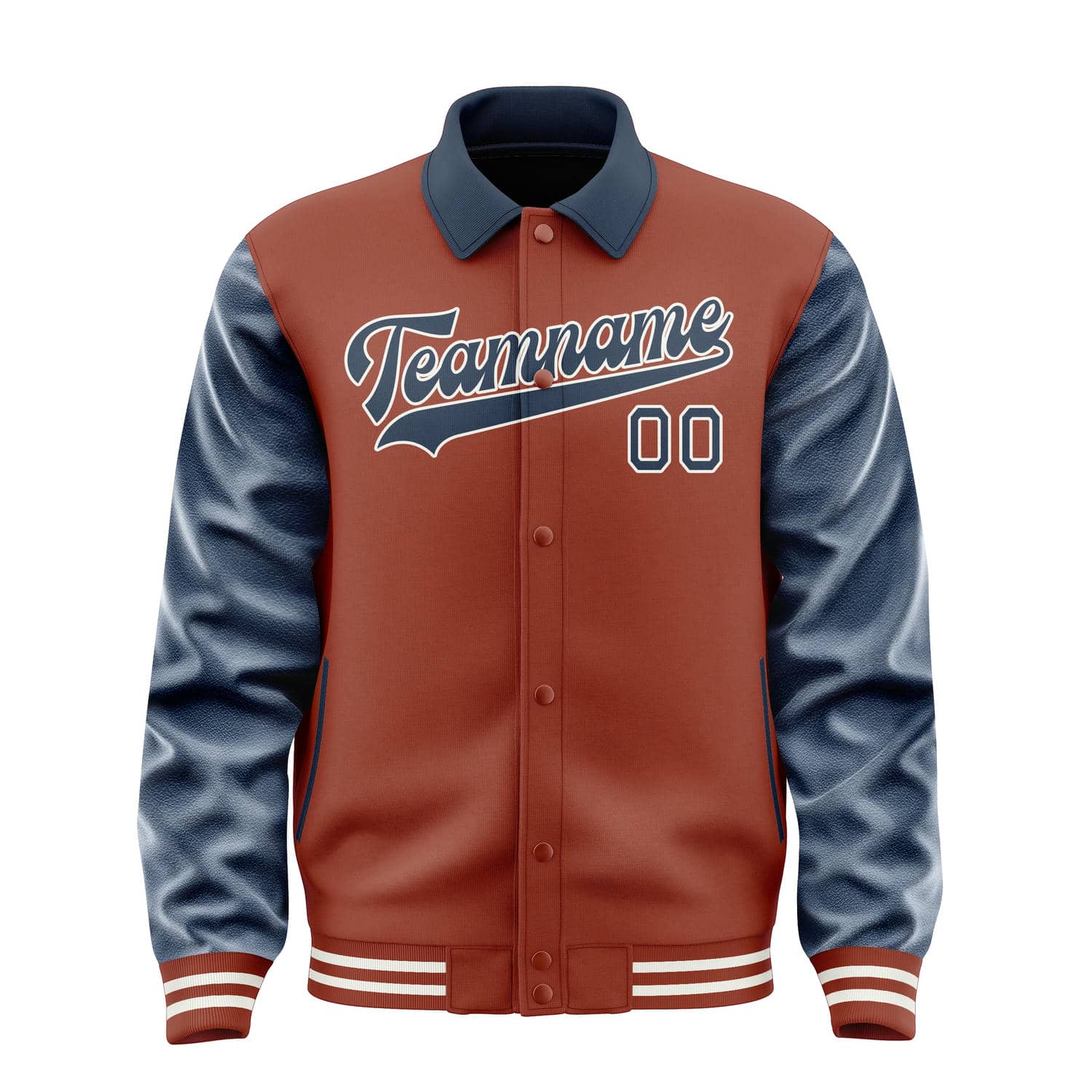 Maßgeschneidertes Korallenrot Marineblau Jacke