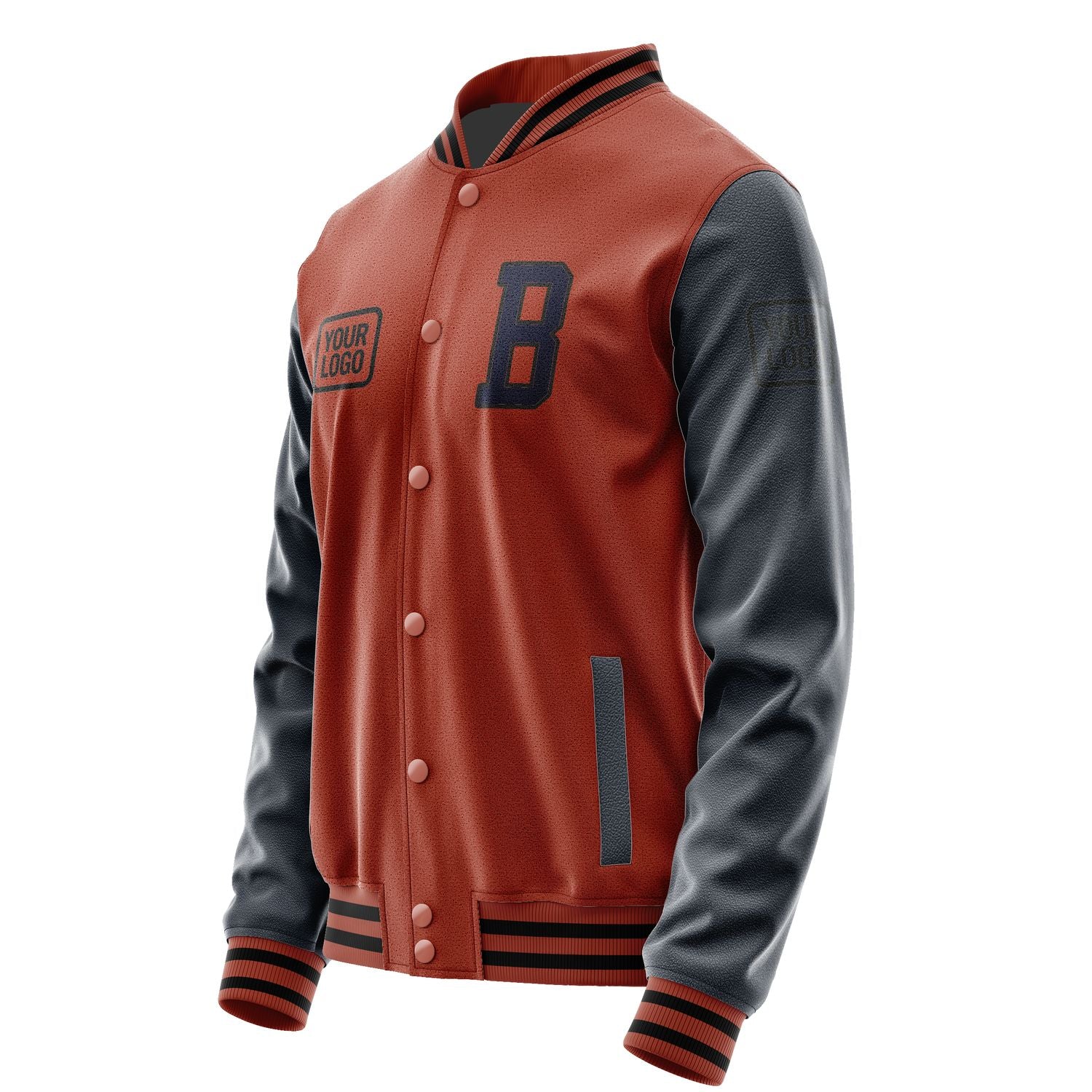 Maßgeschneidertes Korallenrot Stahlblau Jacke JA161611161717111117