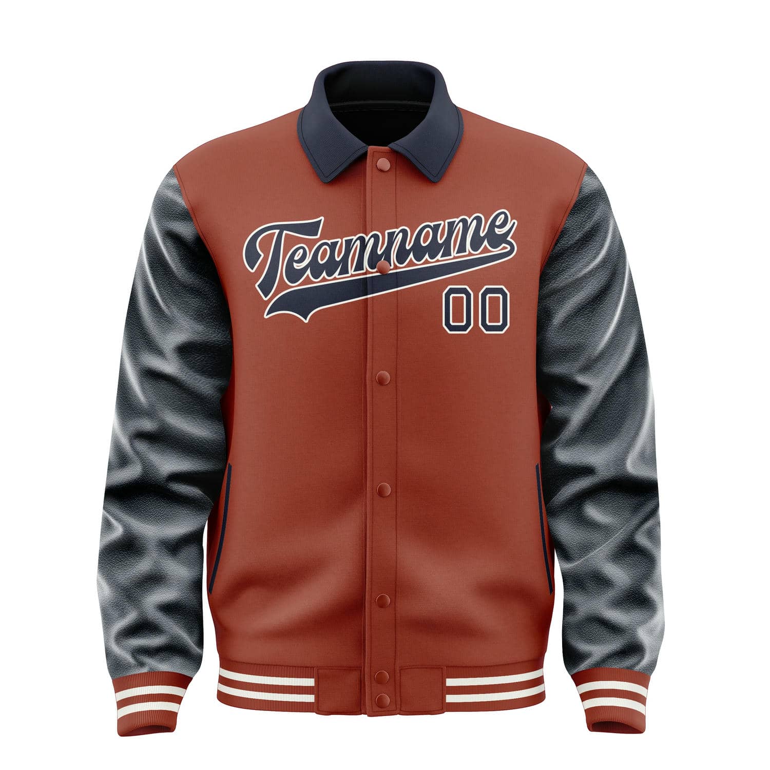 Maßgeschneidertes Korallenrot Stahlblau Jacke
