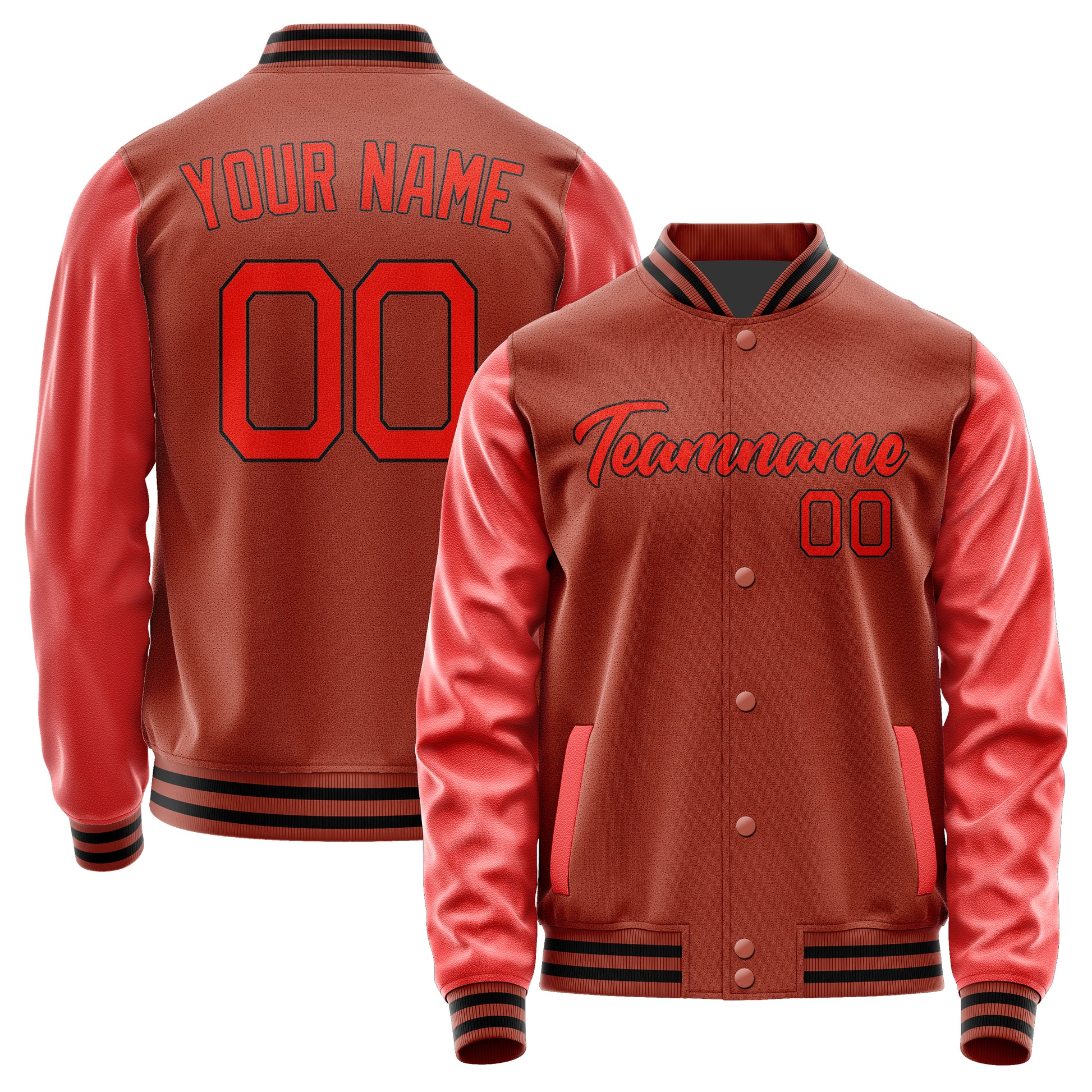 Maßgeschneidertes Korallenrot Orangerot Jacke JA1616121617B21712