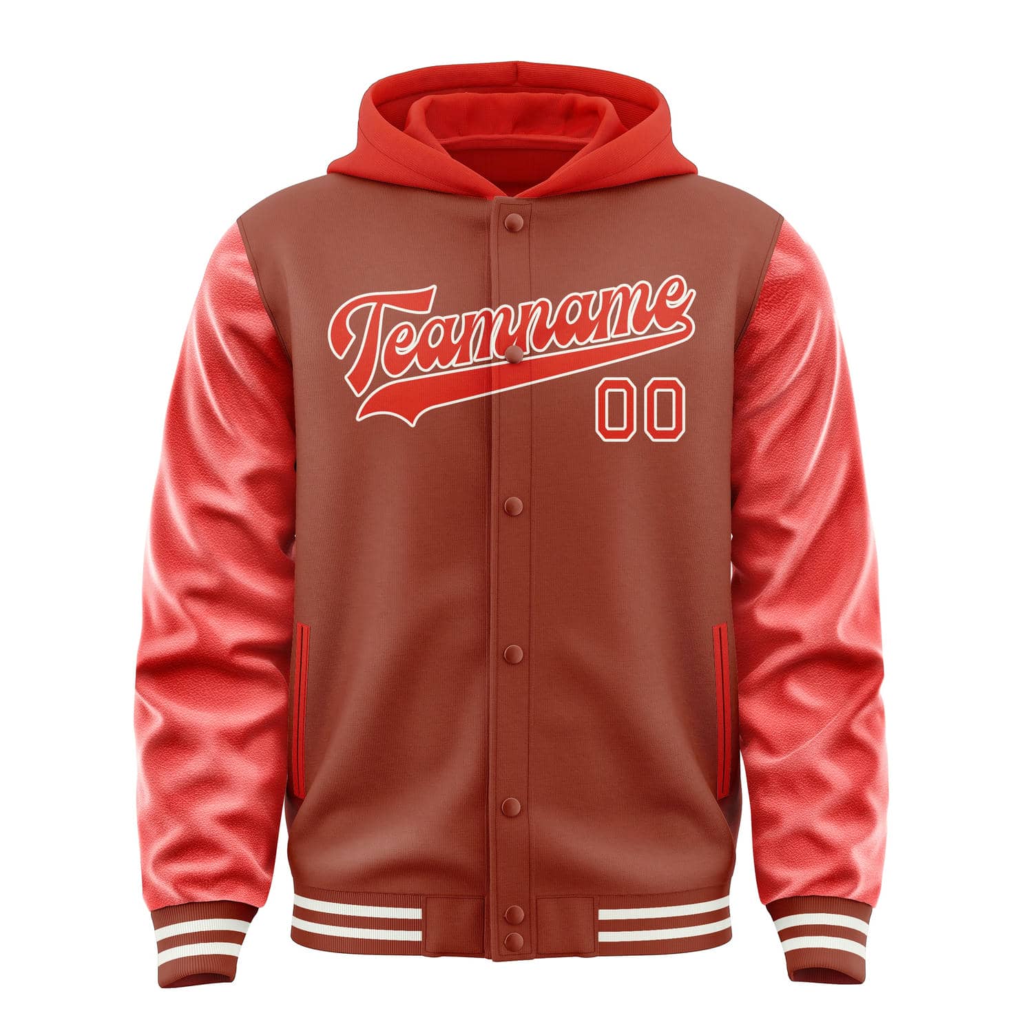 Maßgeschneidertes Korallenrot Orangerot Jacke