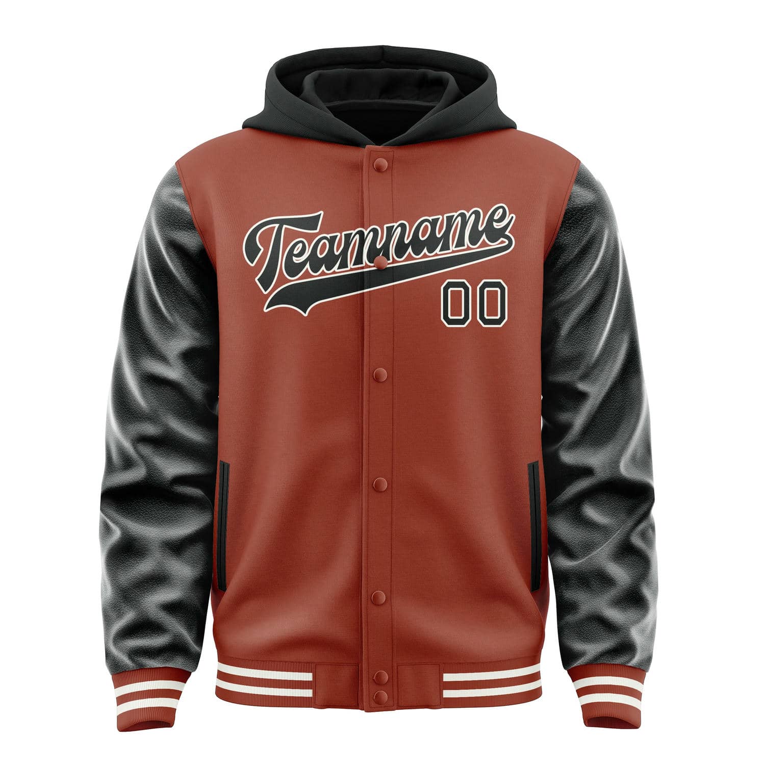 Maßgeschneidertes Korallenrot Schwarz Jacke