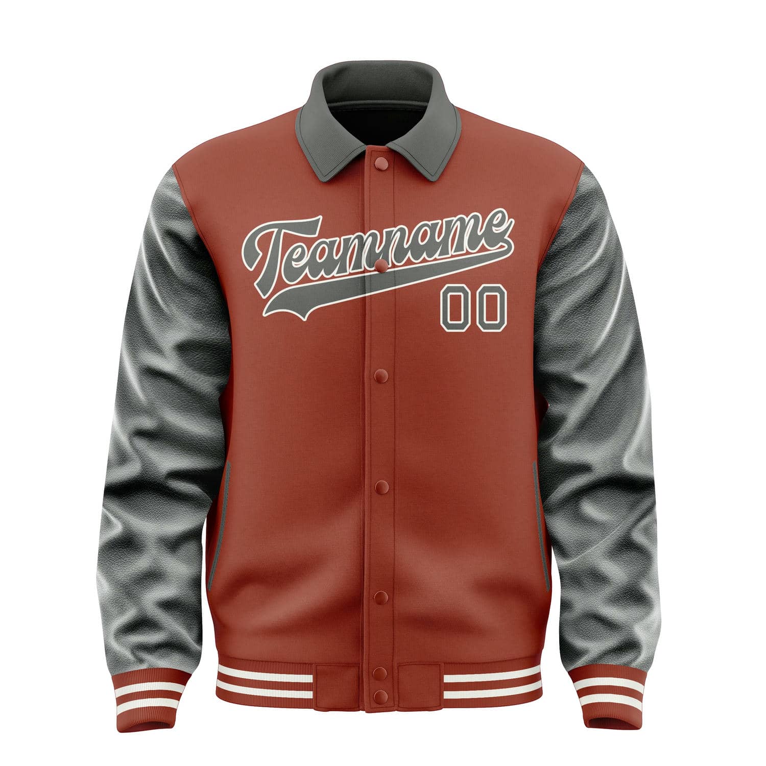 Maßgeschneidertes Korallenrot Dunkelgrau Jacke