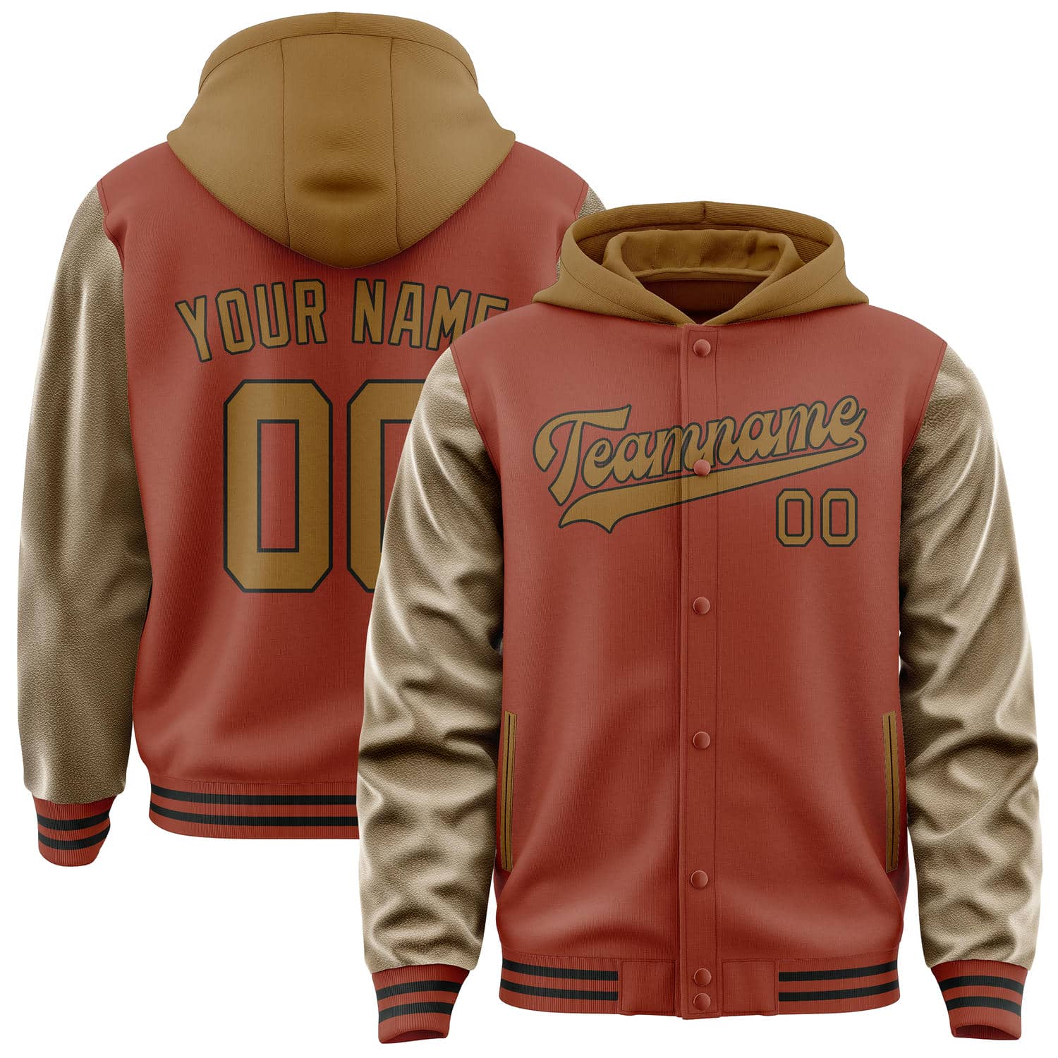 Maßgeschneidertes Korallenrot Khaki Jacke