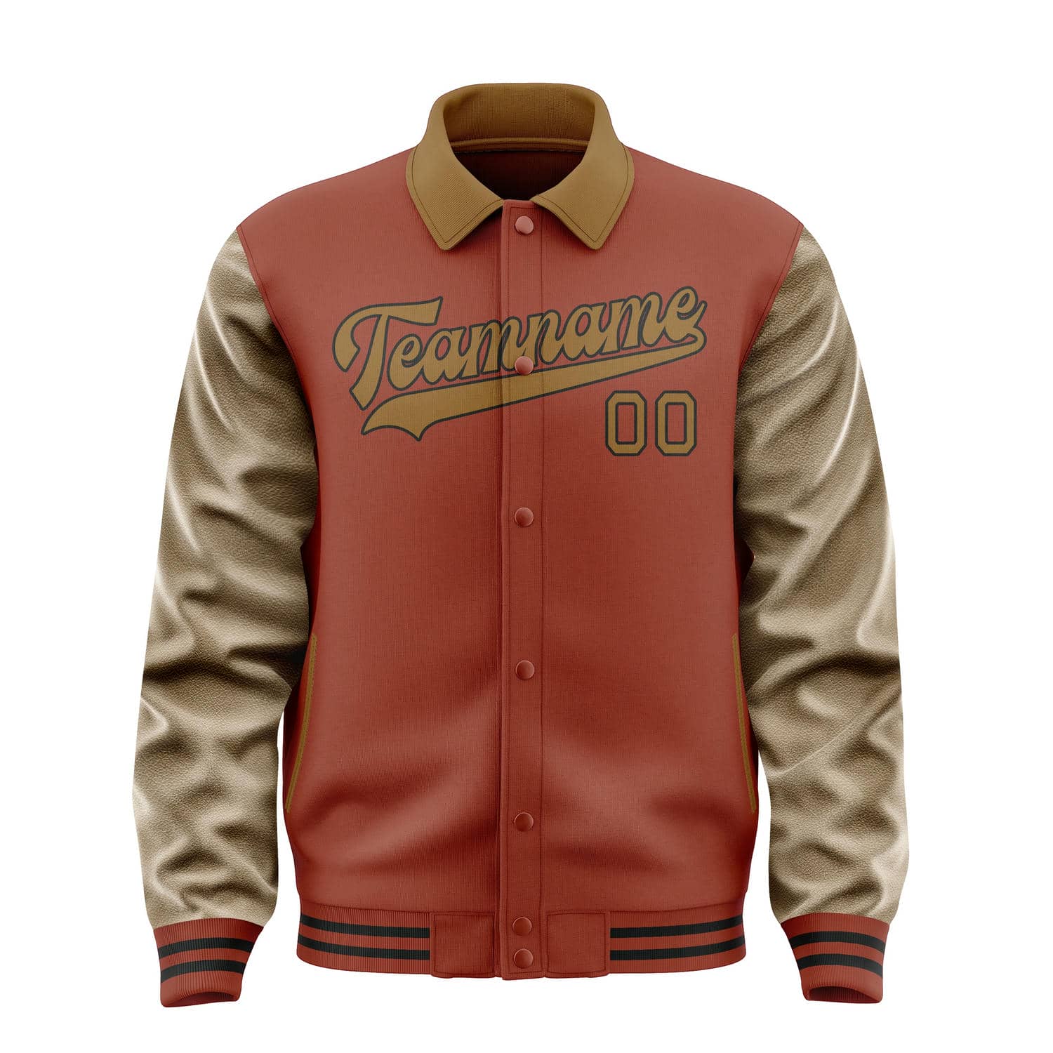 Maßgeschneidertes Korallenrot Khaki Jacke