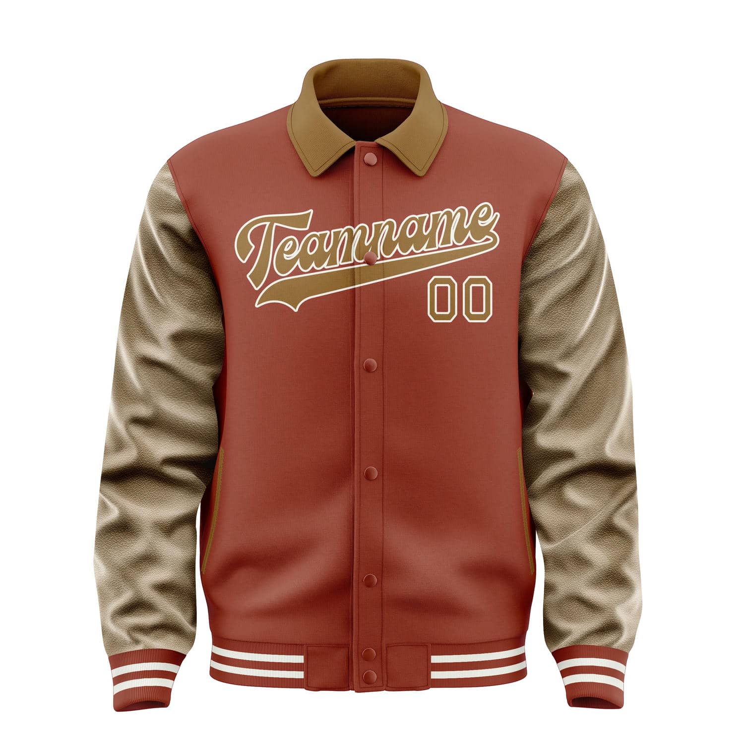 Maßgeschneidertes Korallenrot Khaki Jacke