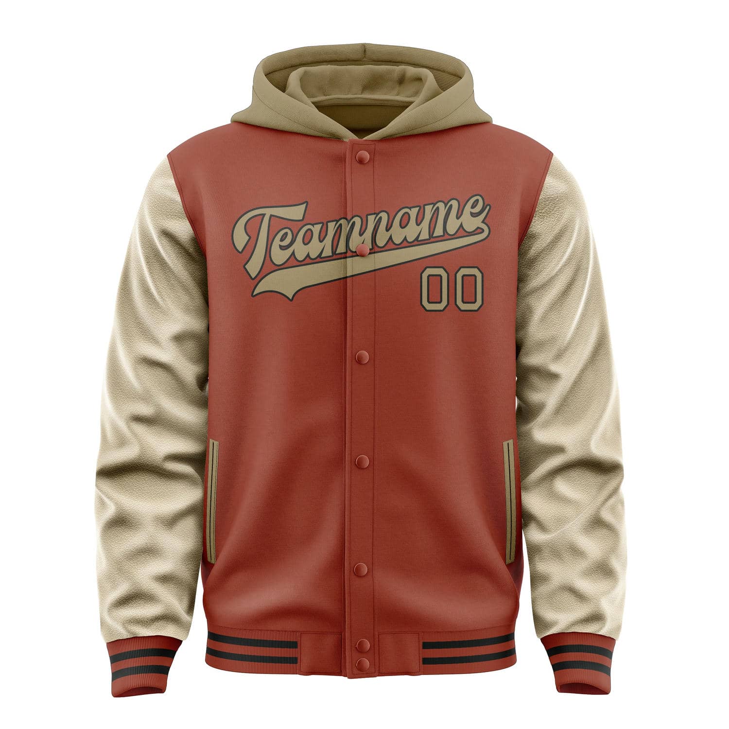 Maßgeschneidertes Korallenrot Hellkhaki Jacke